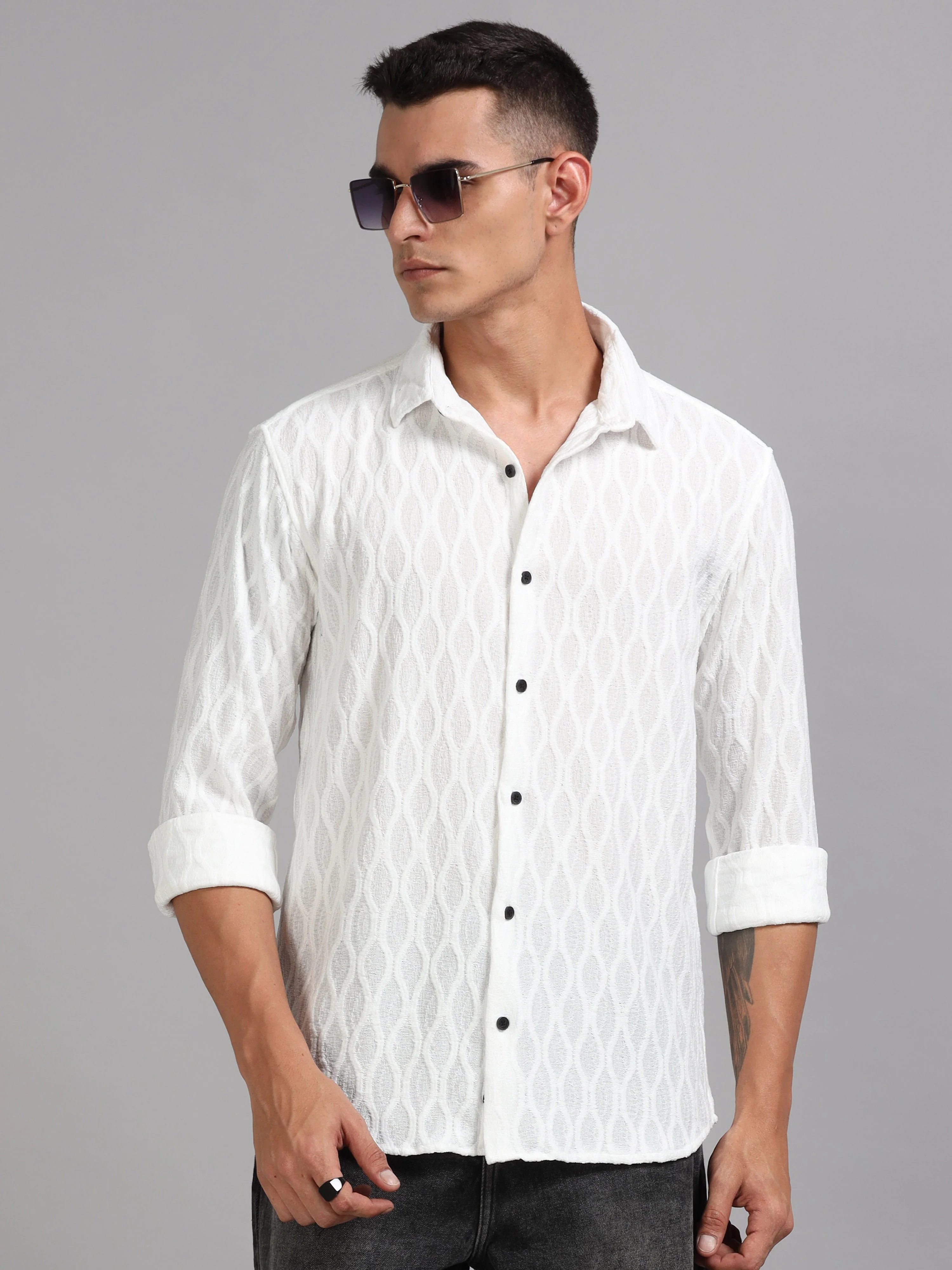 Men Texwave White Shirt