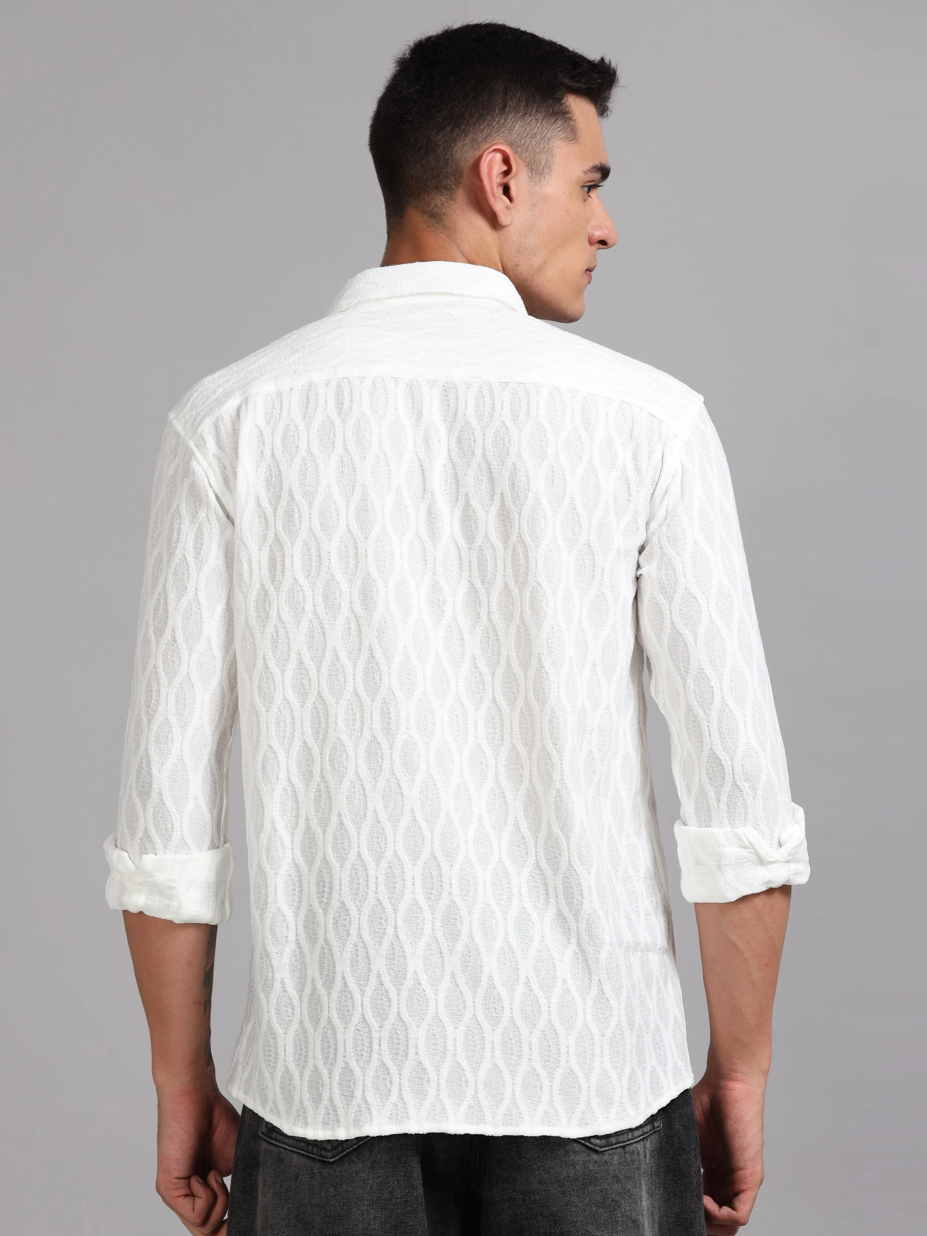 Men Texwave White Shirt - Image 2