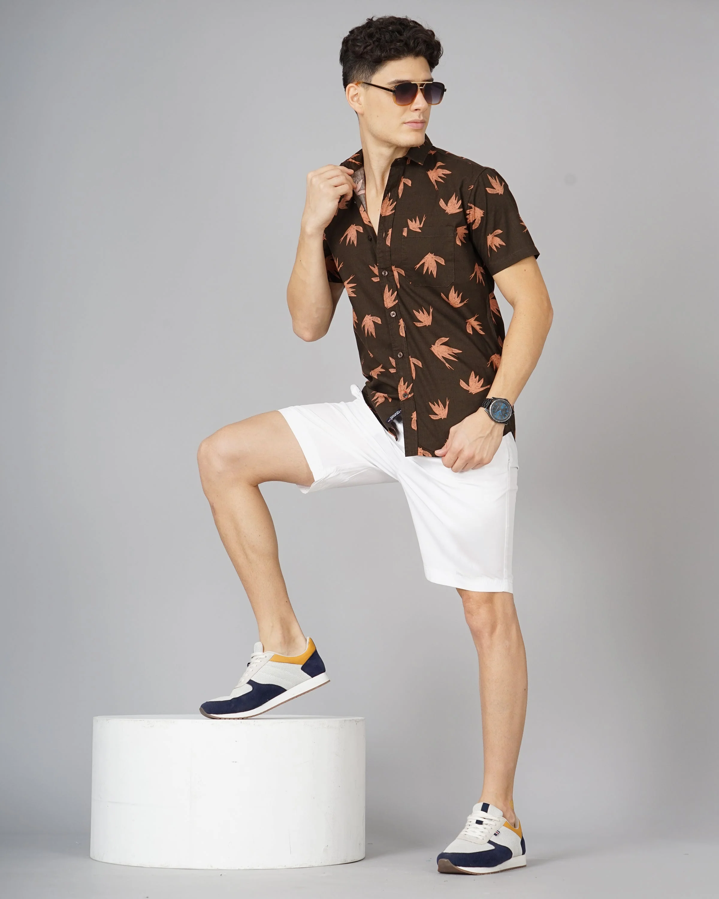 Men Tidy Blue Floral Shirt - Image 6