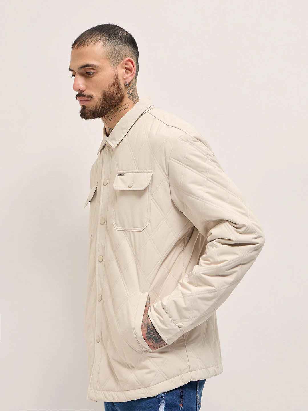 Men Timeless Cream Jacket - Image 3