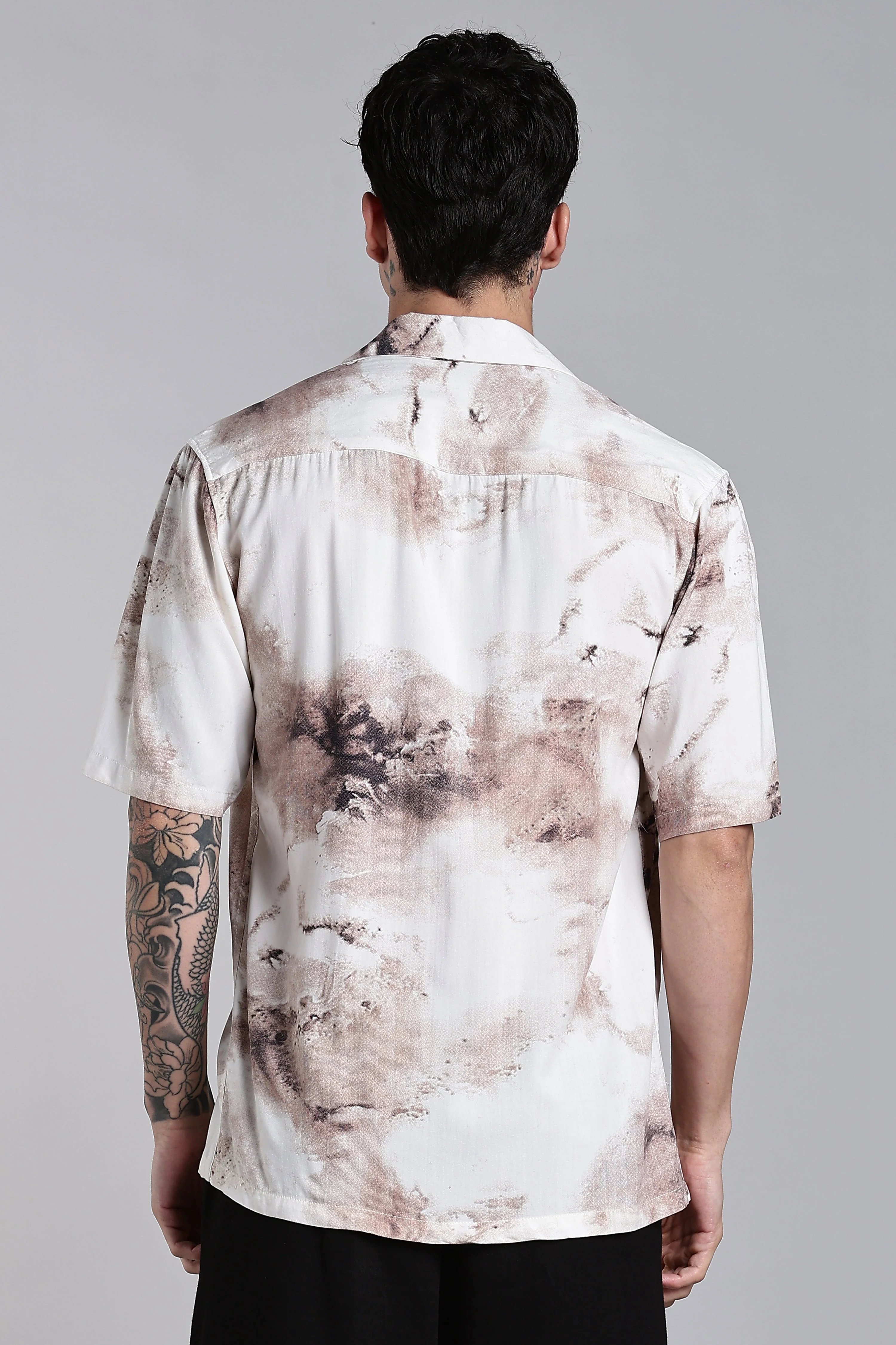 Men Tintor Beige Printed Shirt - Image 2