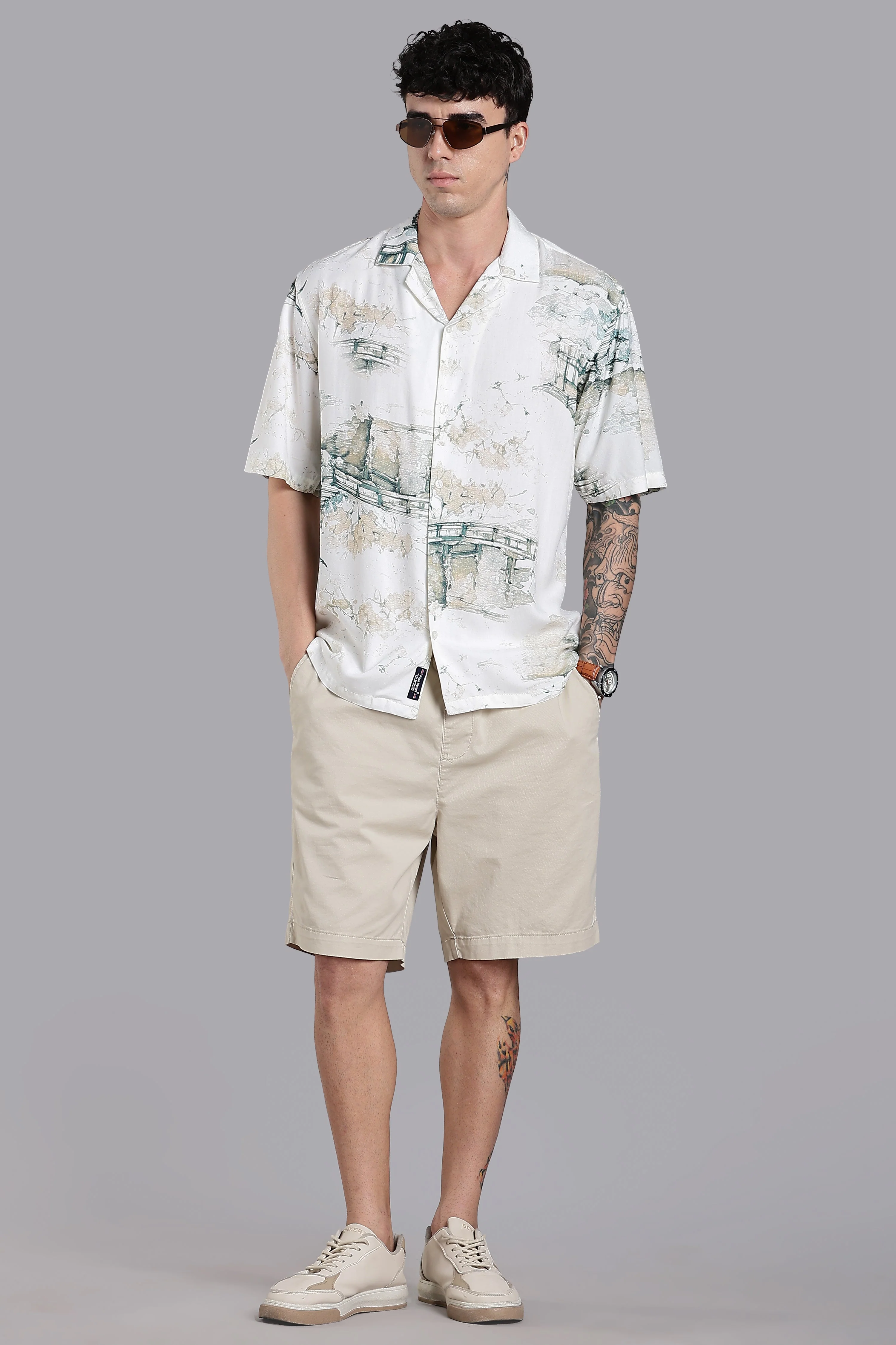 Men Tintor Beige Printed Shirt - Image 6