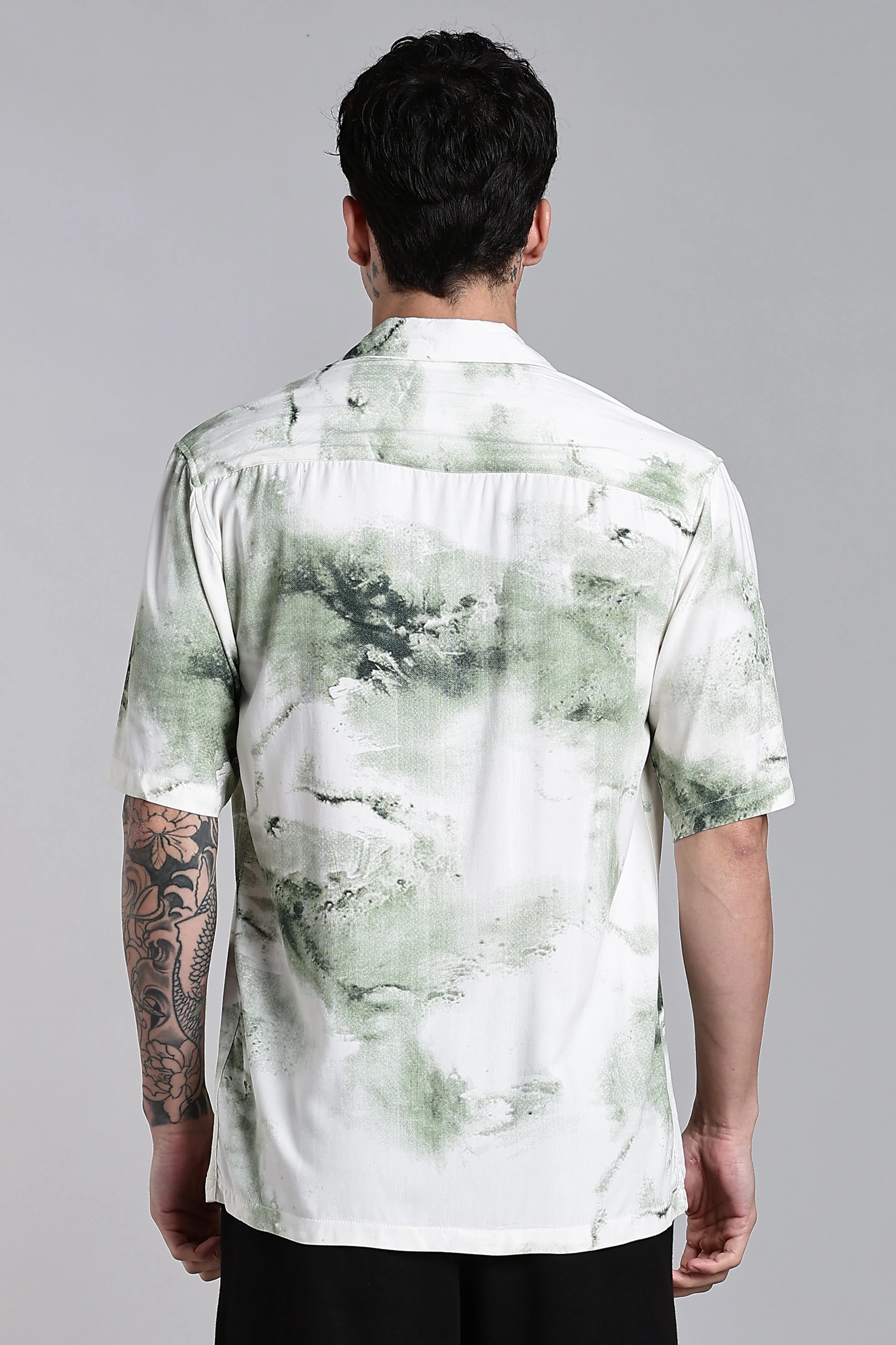 Men Tintor Green Printed Shirt - Image 2