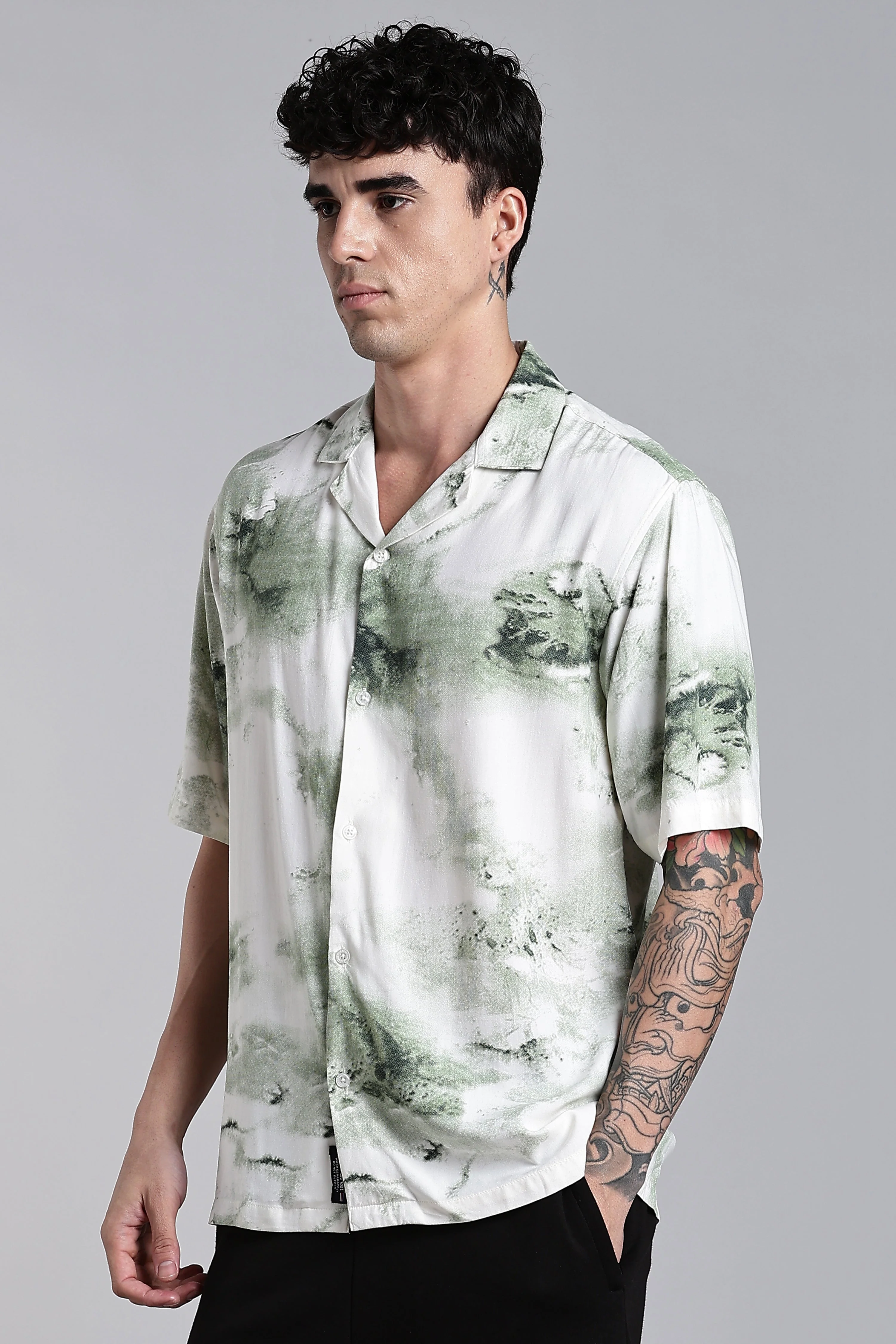 Men Tintor Green Printed Shirt - Image 5