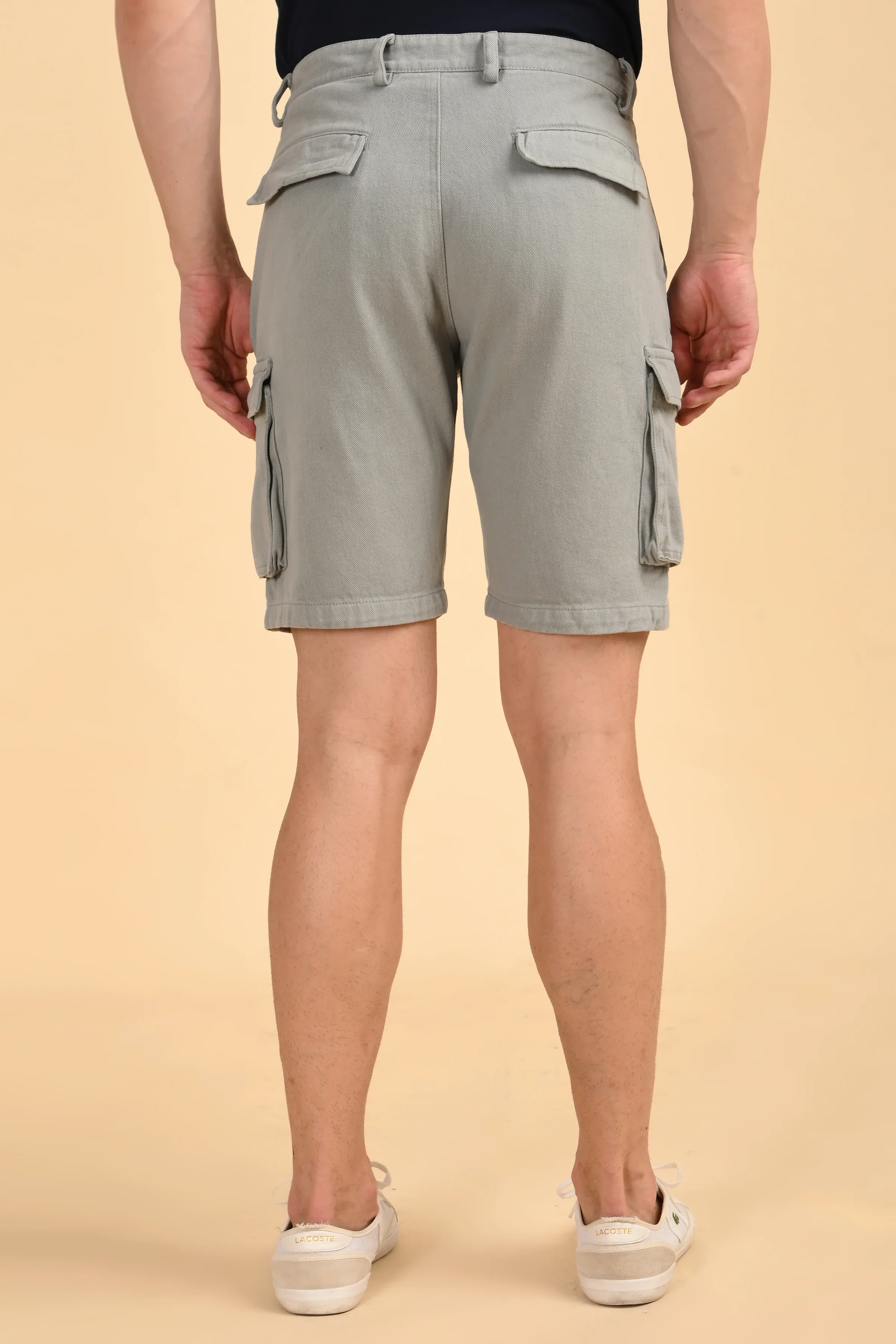 Men Tiptur Cotton Cargo Shorts Grey - Image 2
