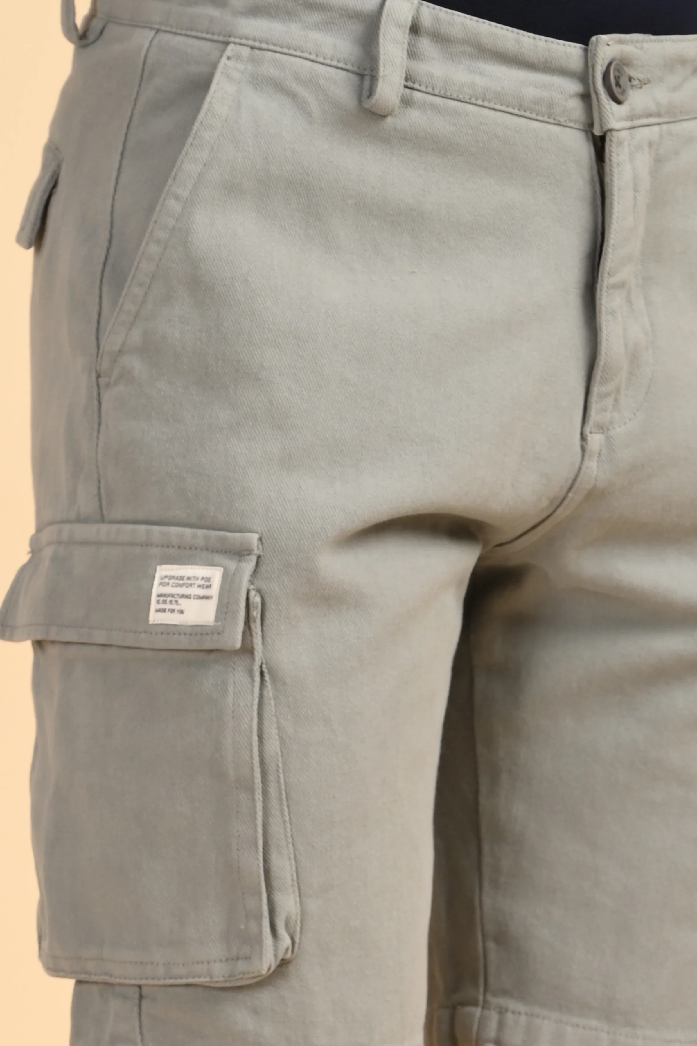 Men Tiptur Cotton Cargo Shorts Grey - Image 6