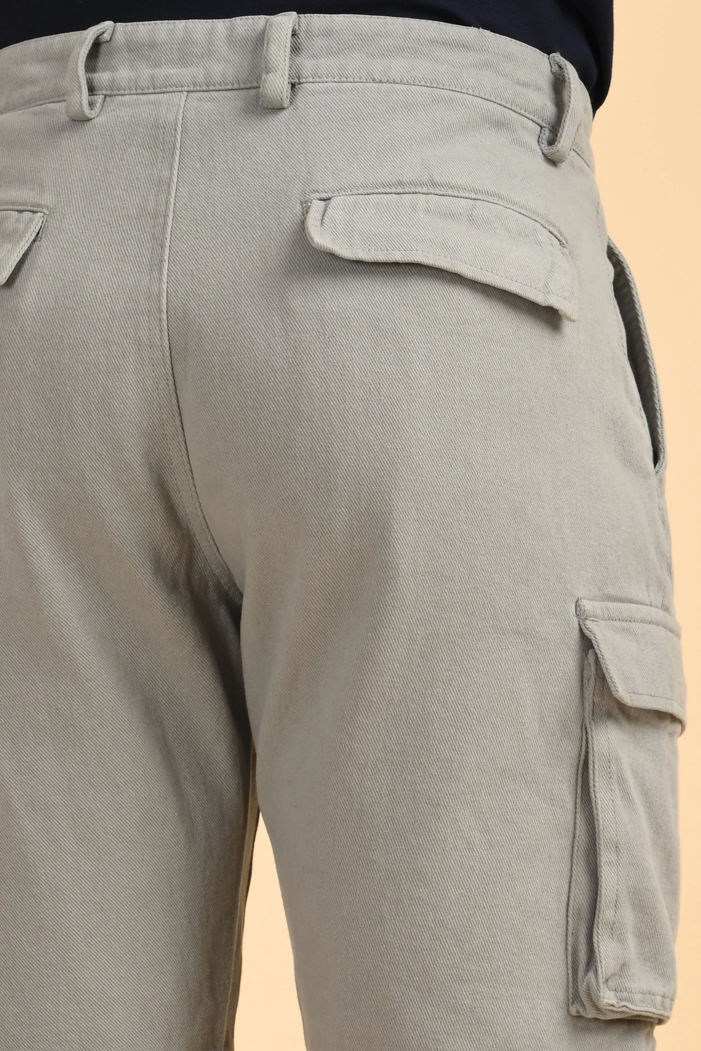 Men Tiptur Cotton Cargo Shorts Lt Grey - Image 8