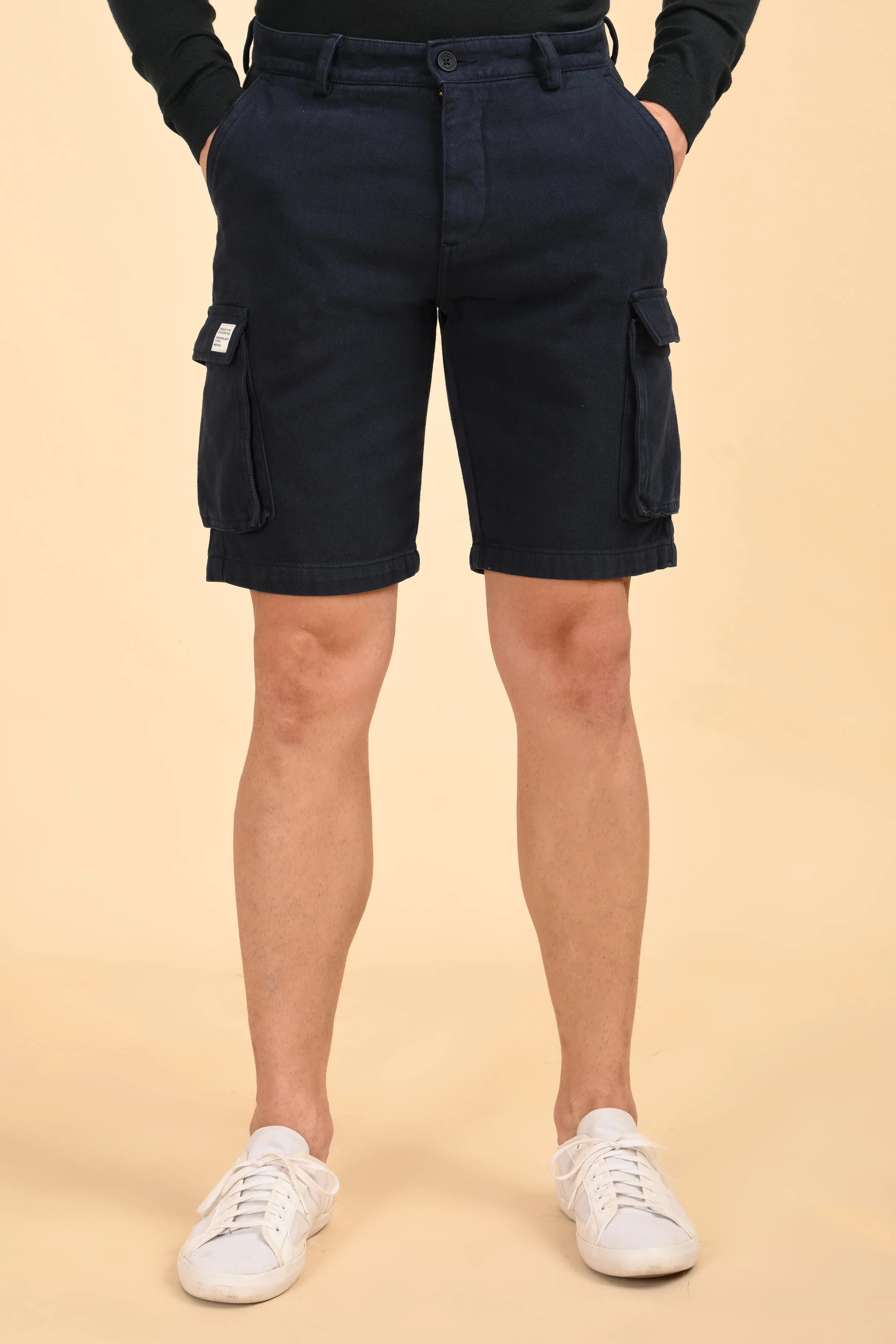 Men Tiptur Cotton Cargo Shorts Navy - Image 3