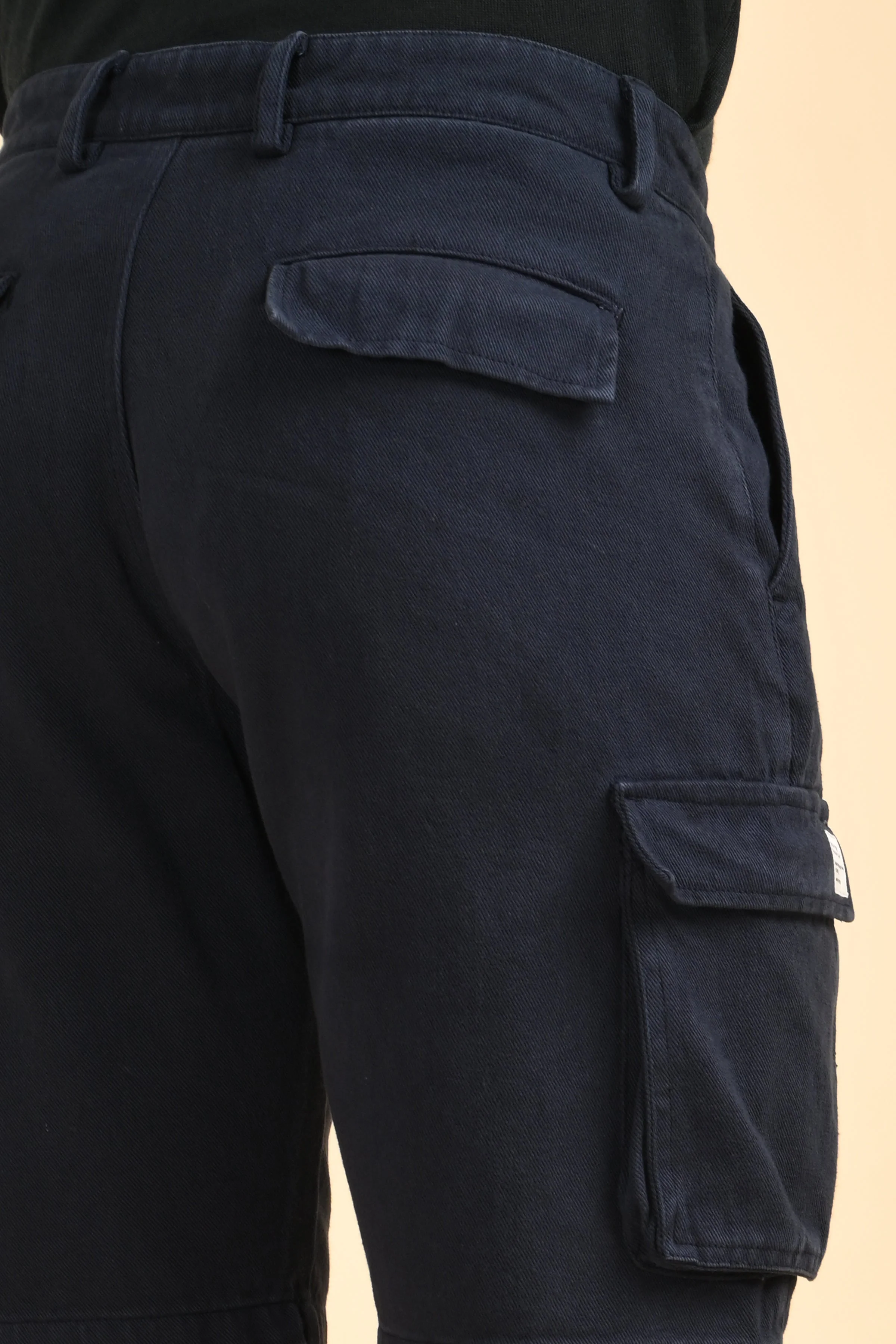 Men Tiptur Cotton Cargo Shorts Navy - Image 9