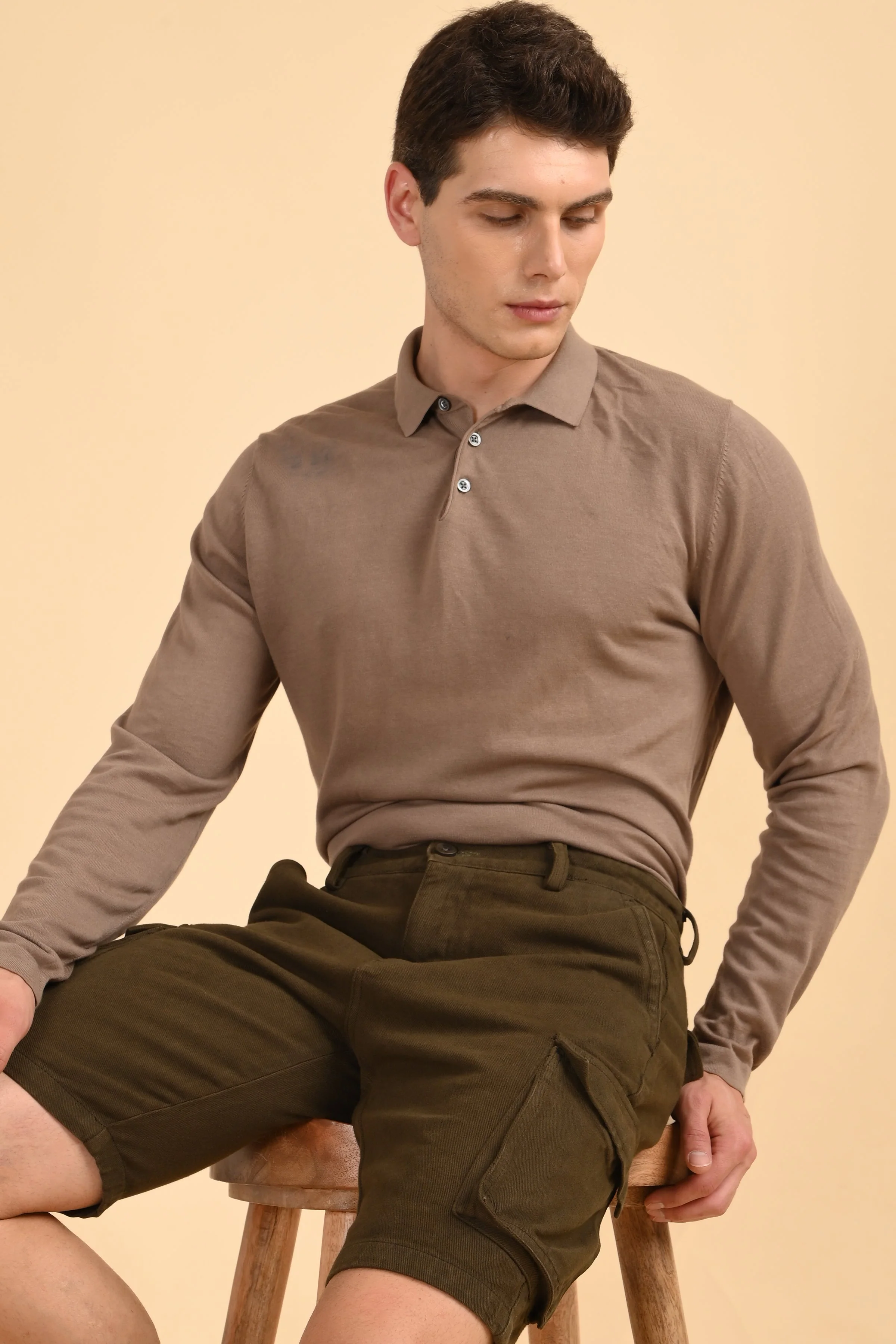 Men Tiptur Cotton Cargo Shorts Olive - Image 6