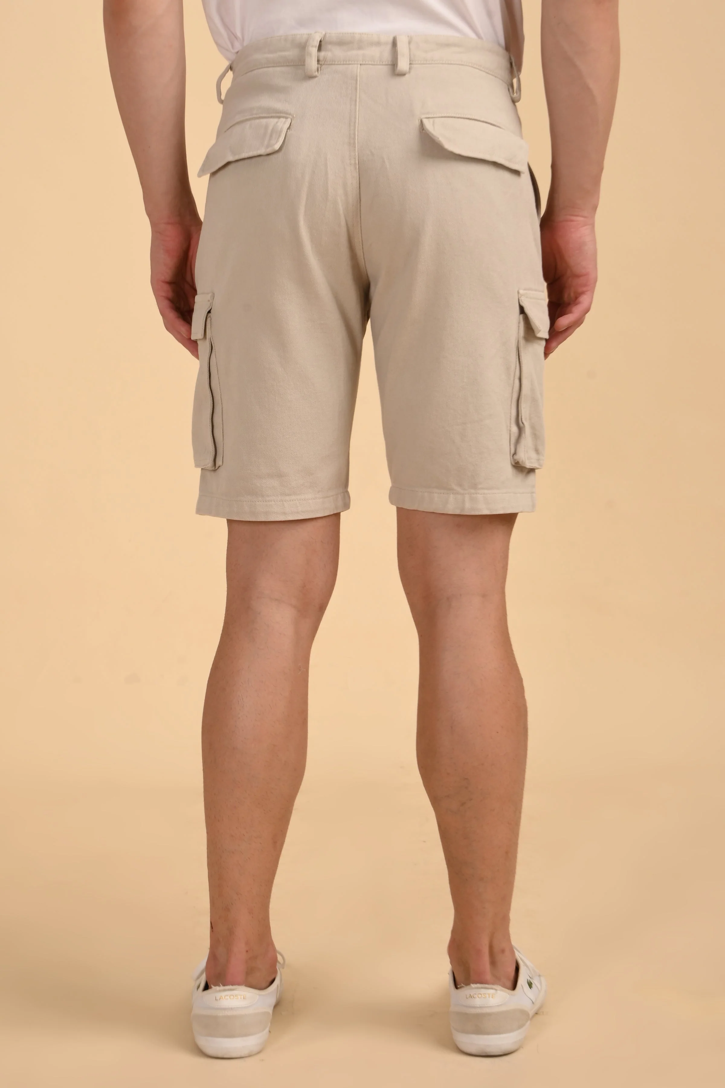 Men Tiptur Cotton Cargo Shorts Stone - Image 7