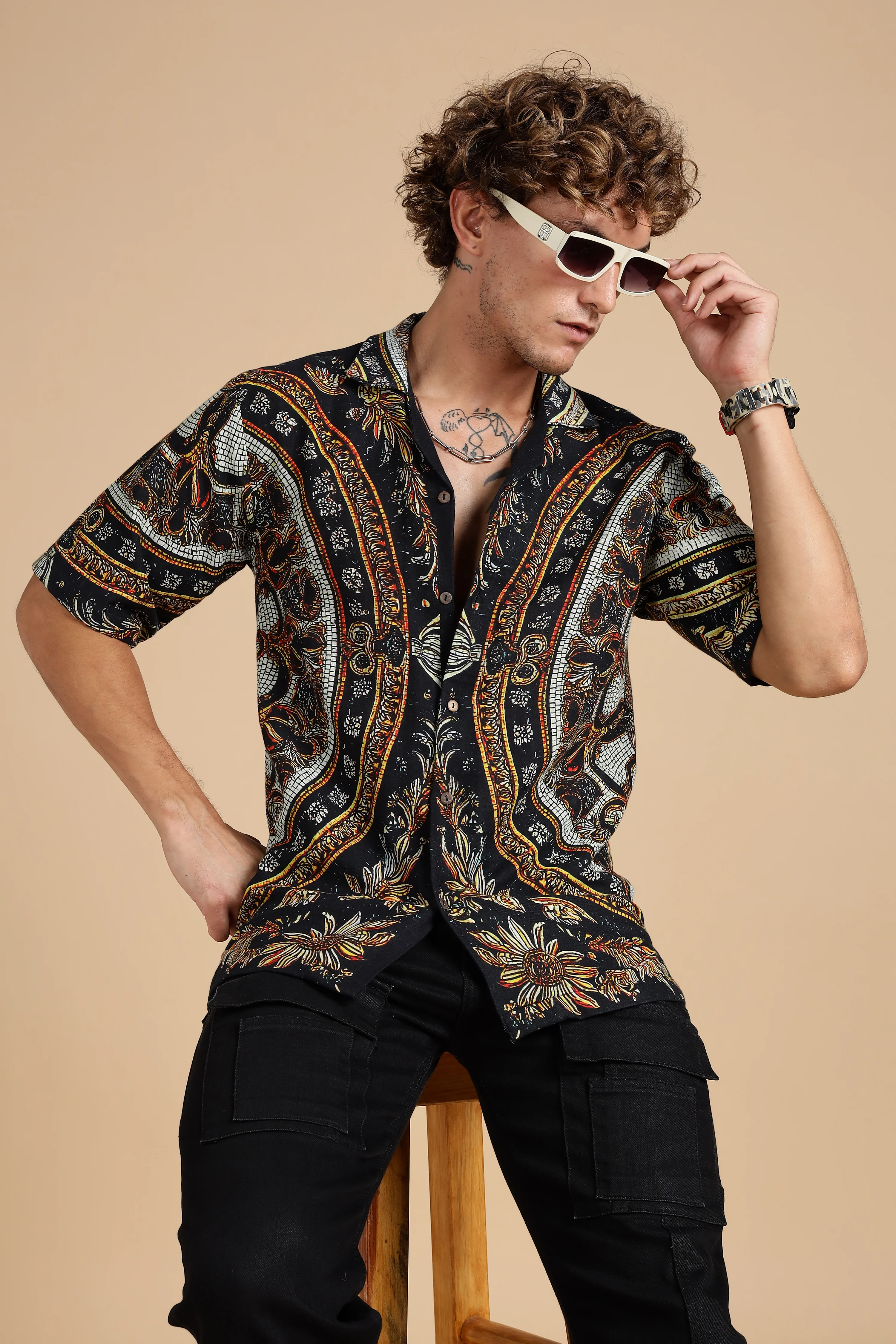 Men Topaz Gauge Cotton Shirt
