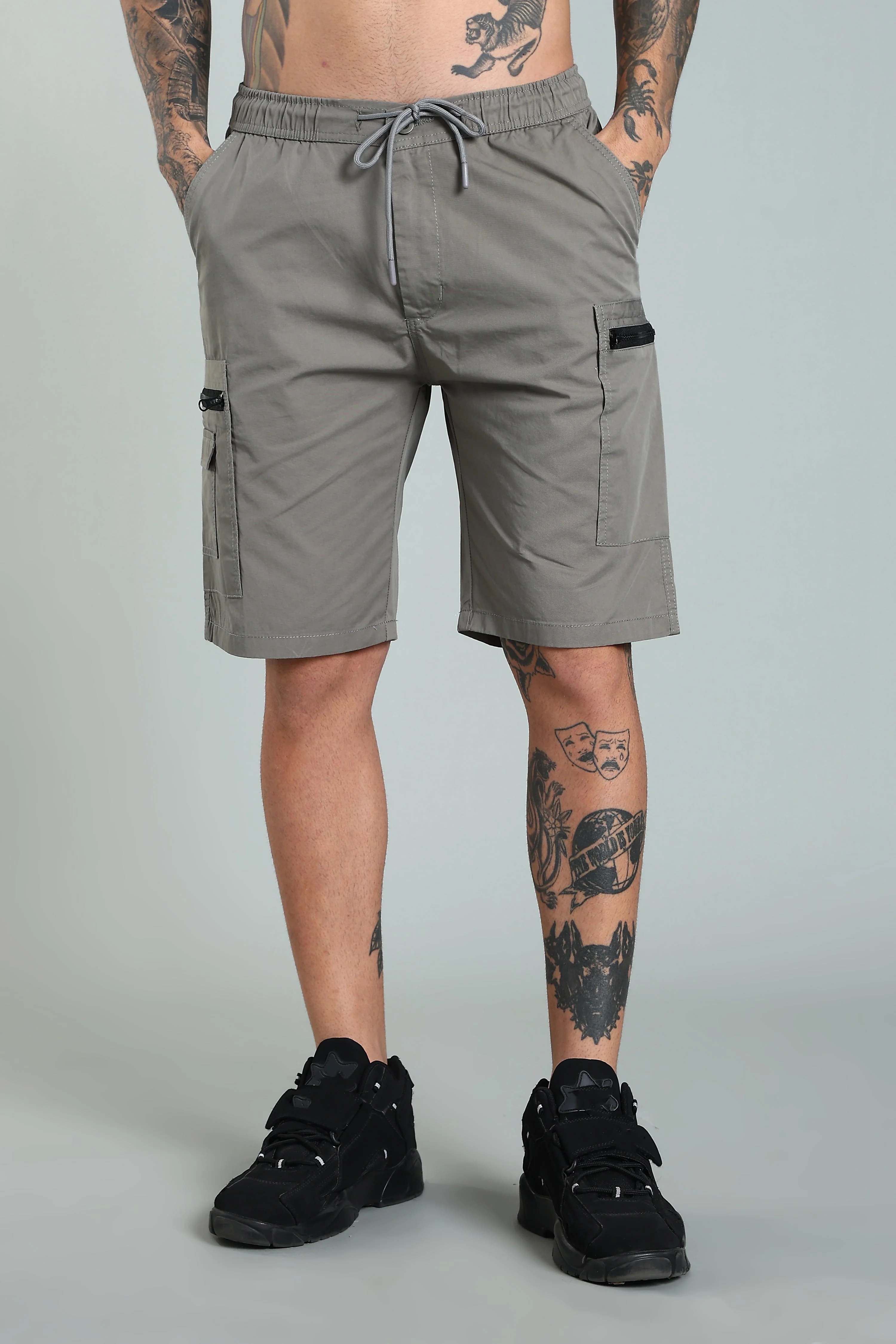 Men Trail Grey Cargo Shorts