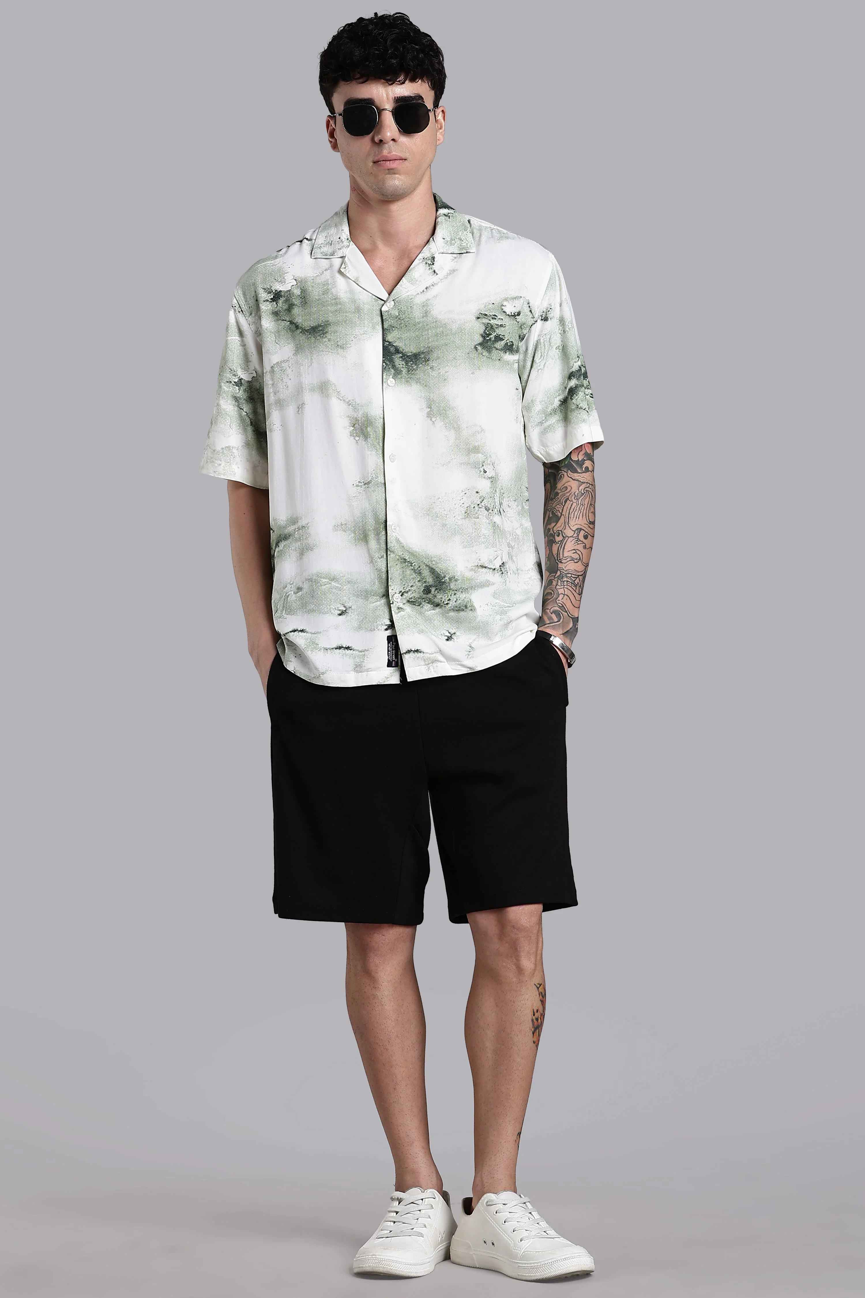 Men Tropivo Beige Floral Shirt - Image 6
