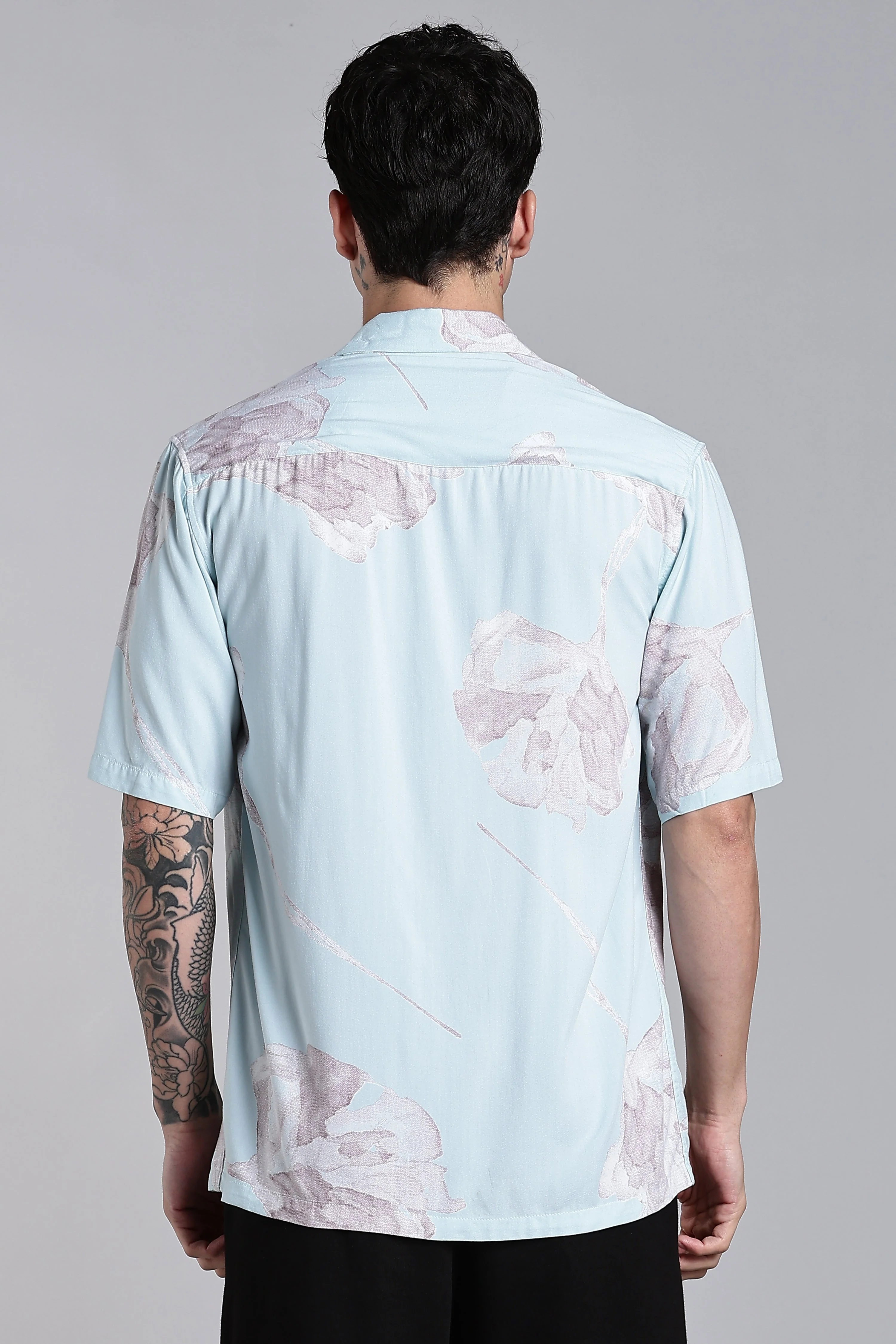 Men Tropivo Blue Floral Shirt - Image 2