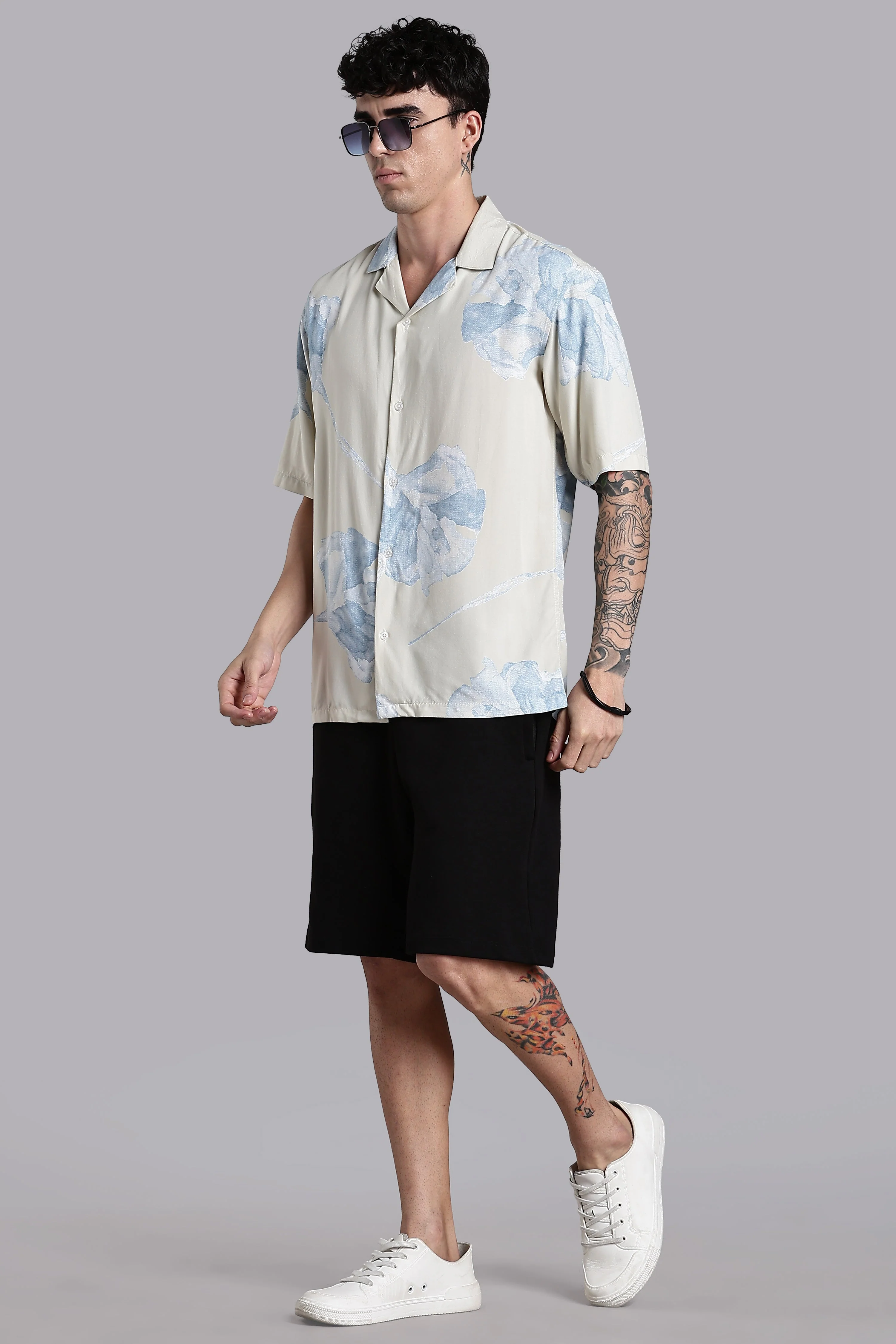 Men Tropivo Blue Floral Shirt - Image 6