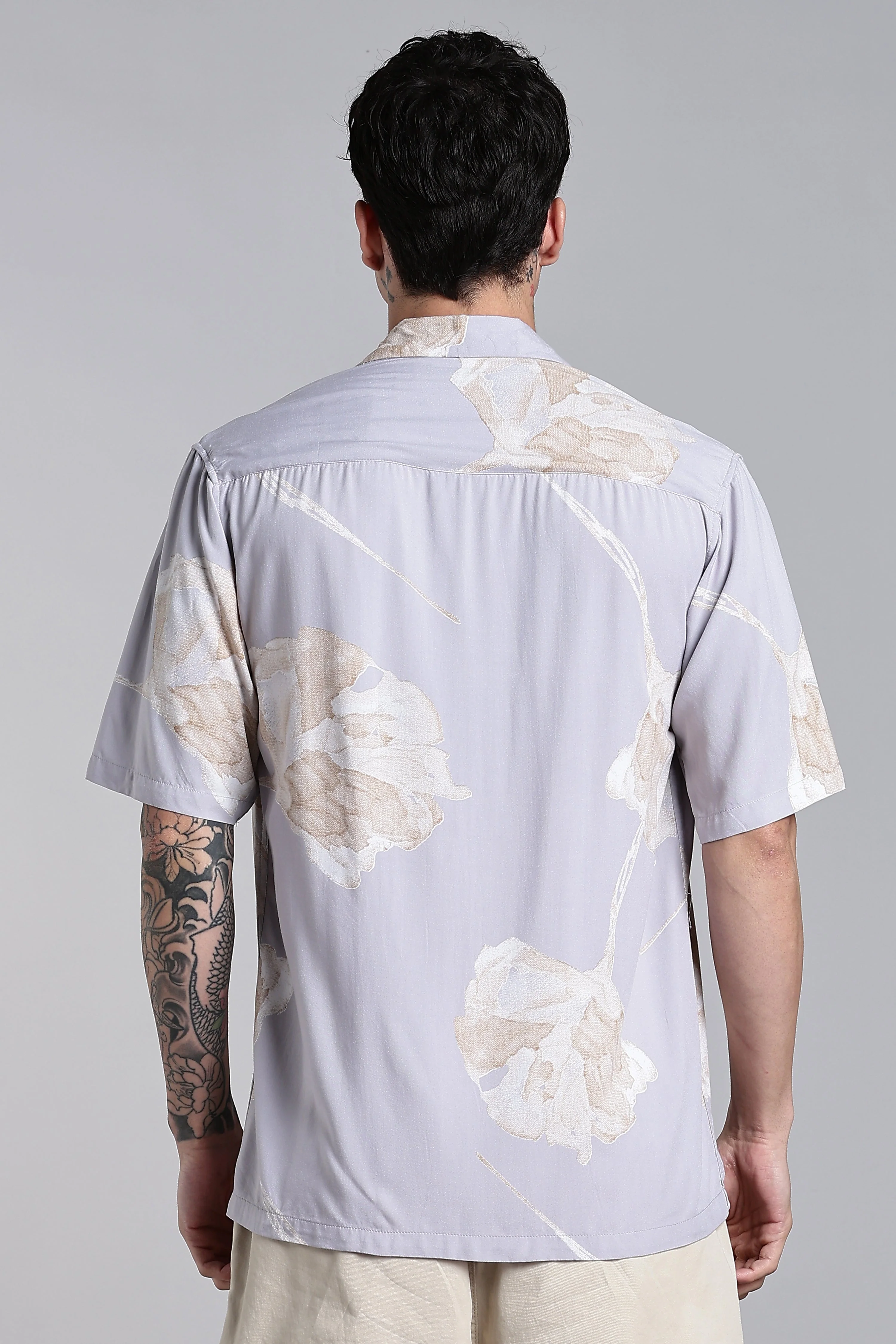Men Tropivo Lilac Floral Shirt - Image 2
