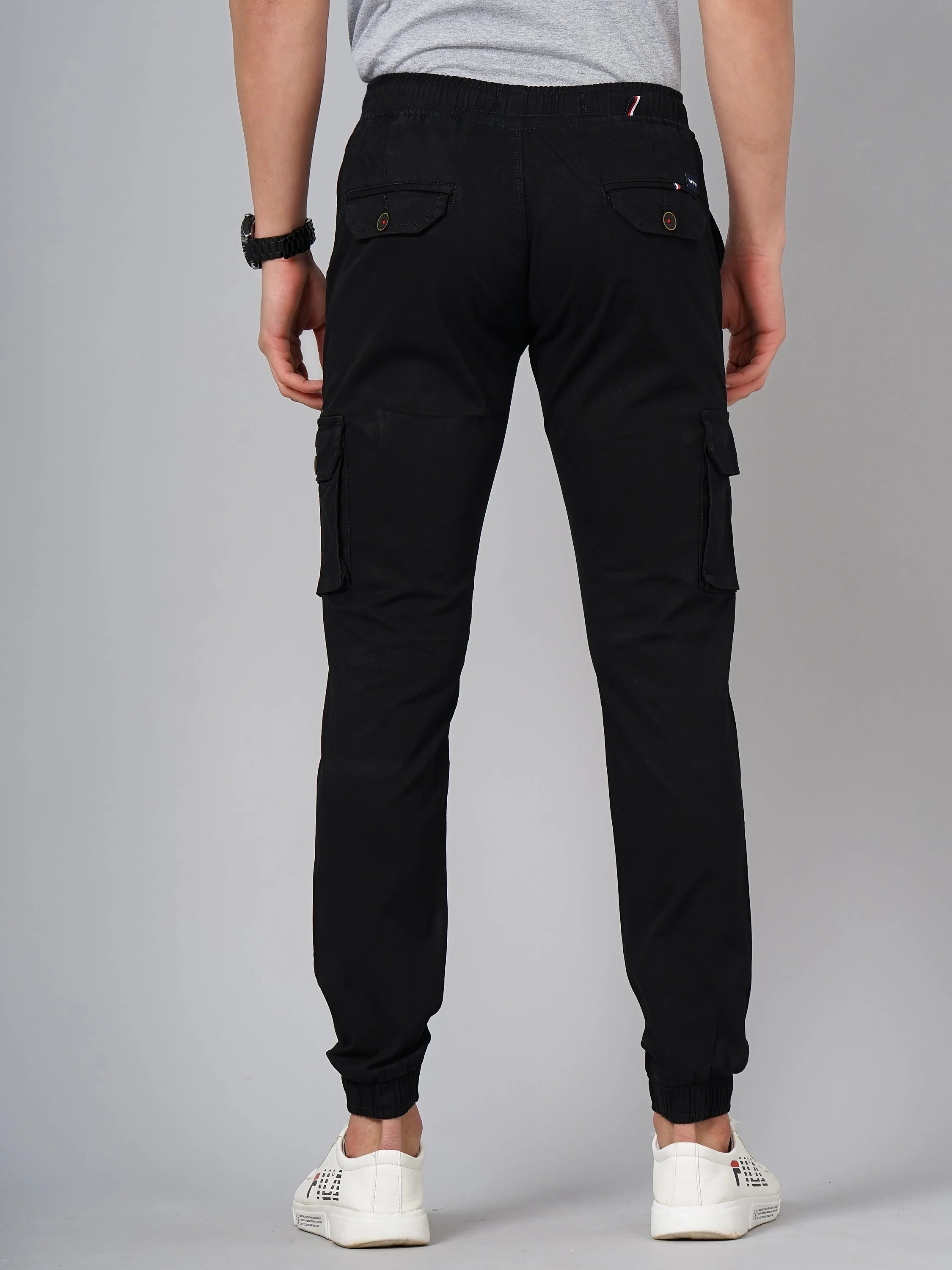 Men Twill Black Cargo Pant - Image 2
