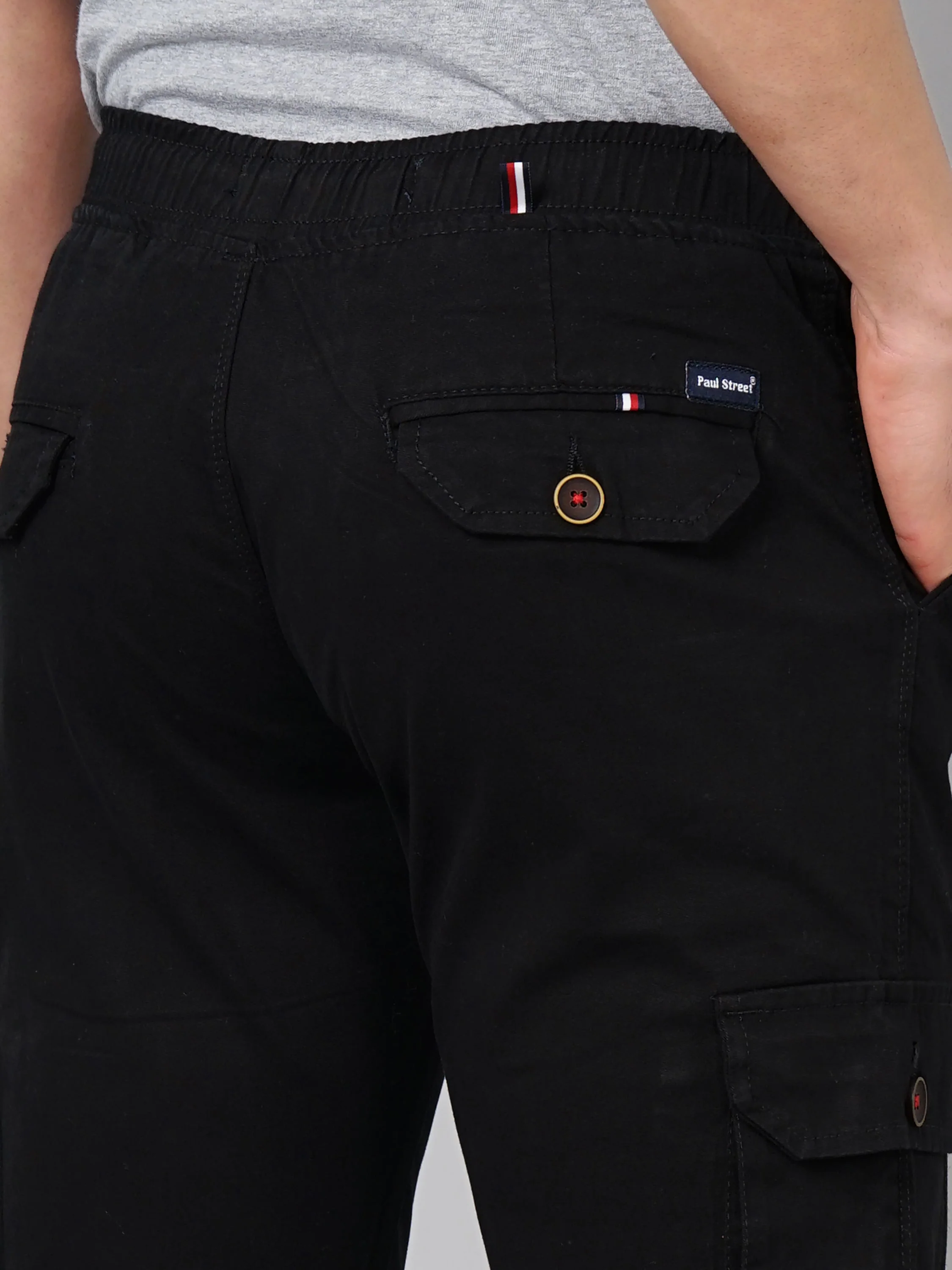 Men Twill Black Cargo Pant - Image 7
