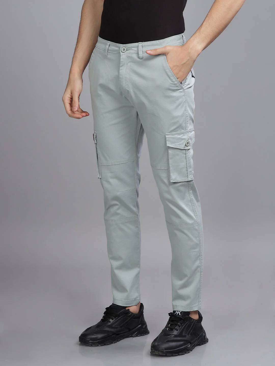 Men Twill Blue Cargo Pant - Image 5