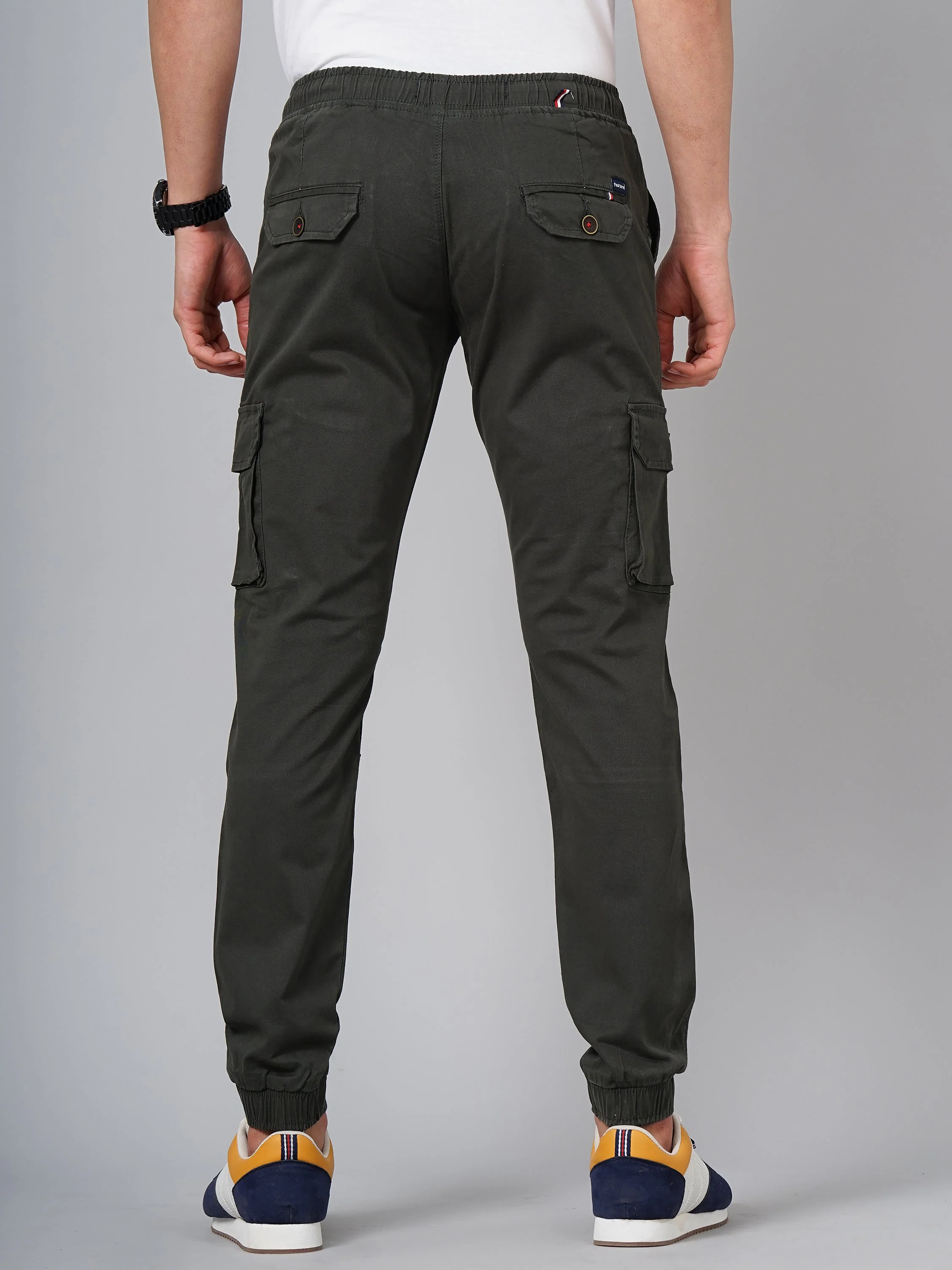 Men Twill Olive Cargo Pant - Image 2