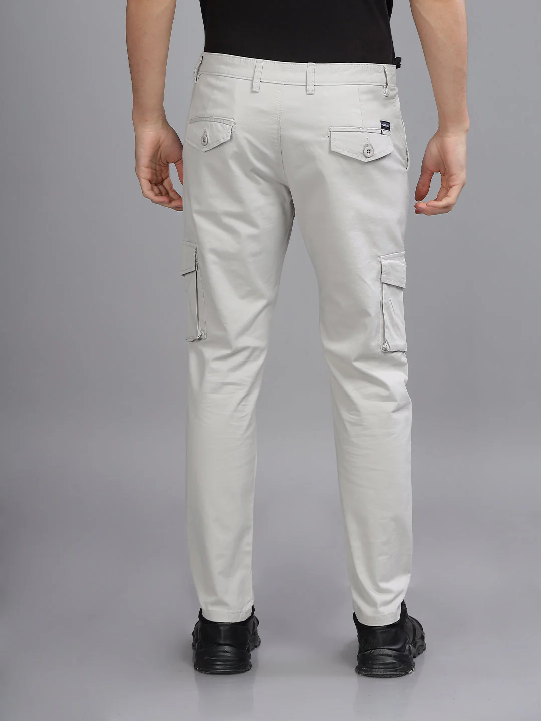 Men Twill Silver Grey Cargo Pant - Image 2