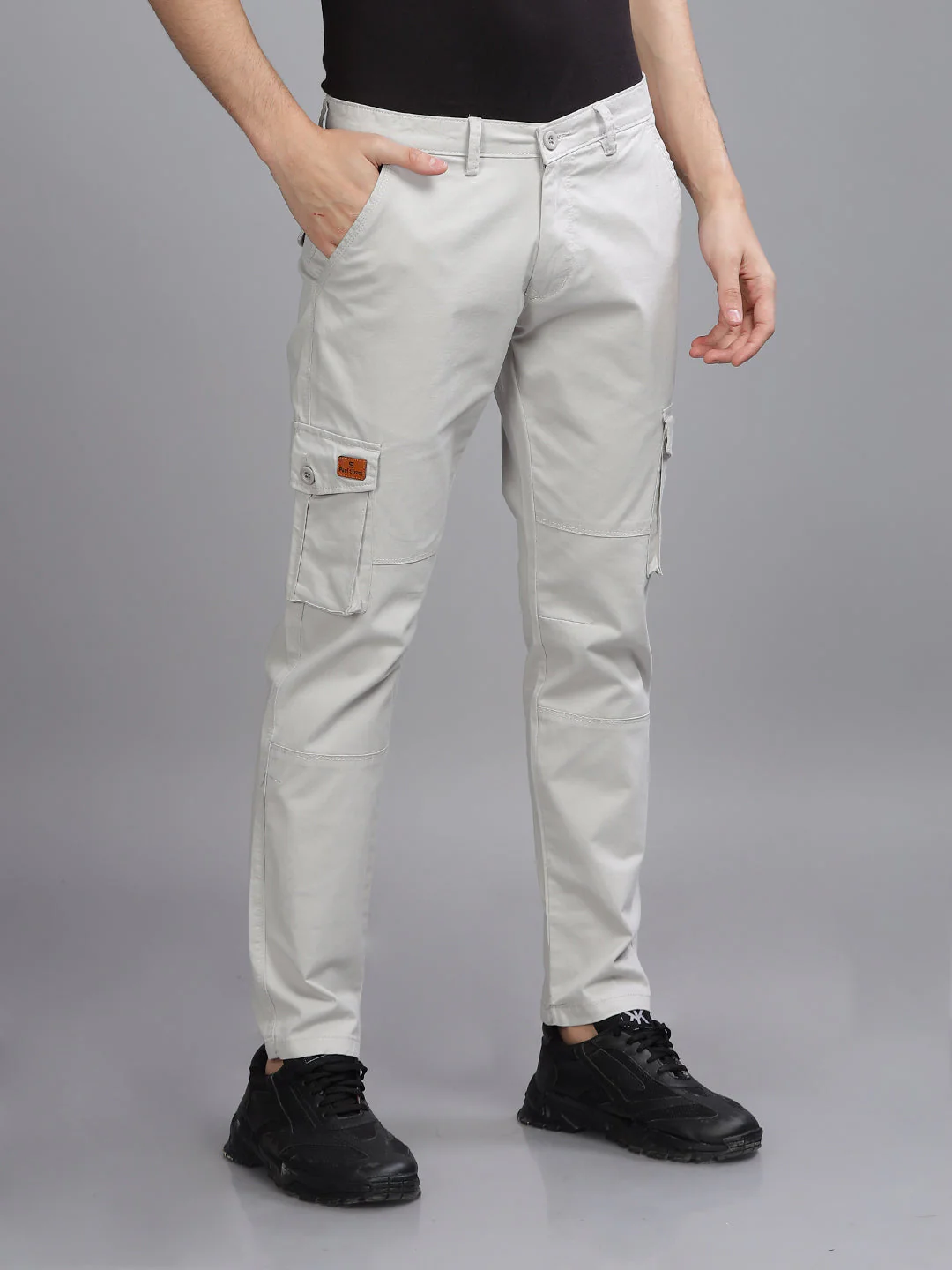 Men Twill Silver Grey Cargo Pant - Image 3