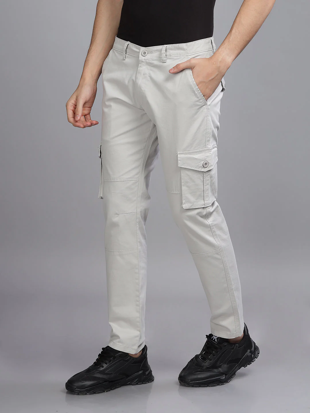 Men Twill Silver Grey Cargo Pant - Image 5