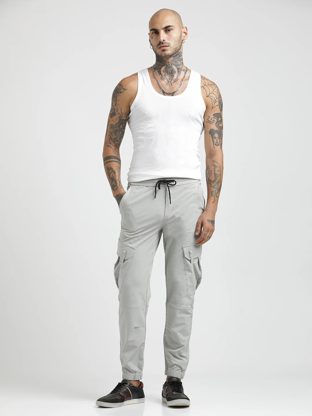 Men Utility Trousers with Elastic Edges - Image 2