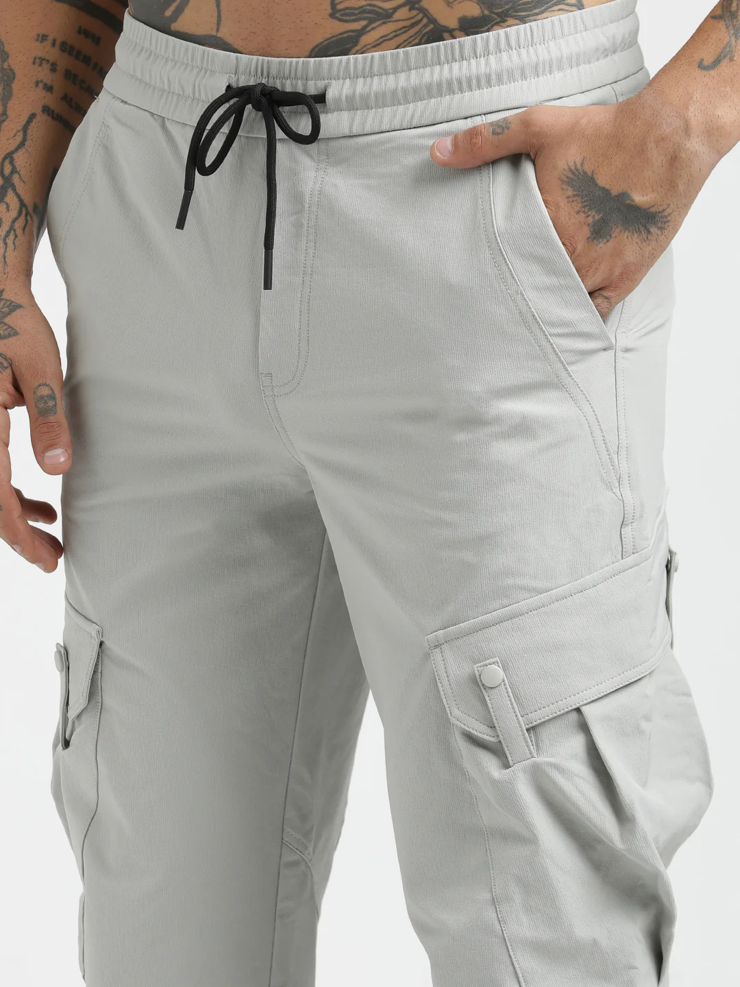 Men Utility Trousers with Elastic Edges - Image 5