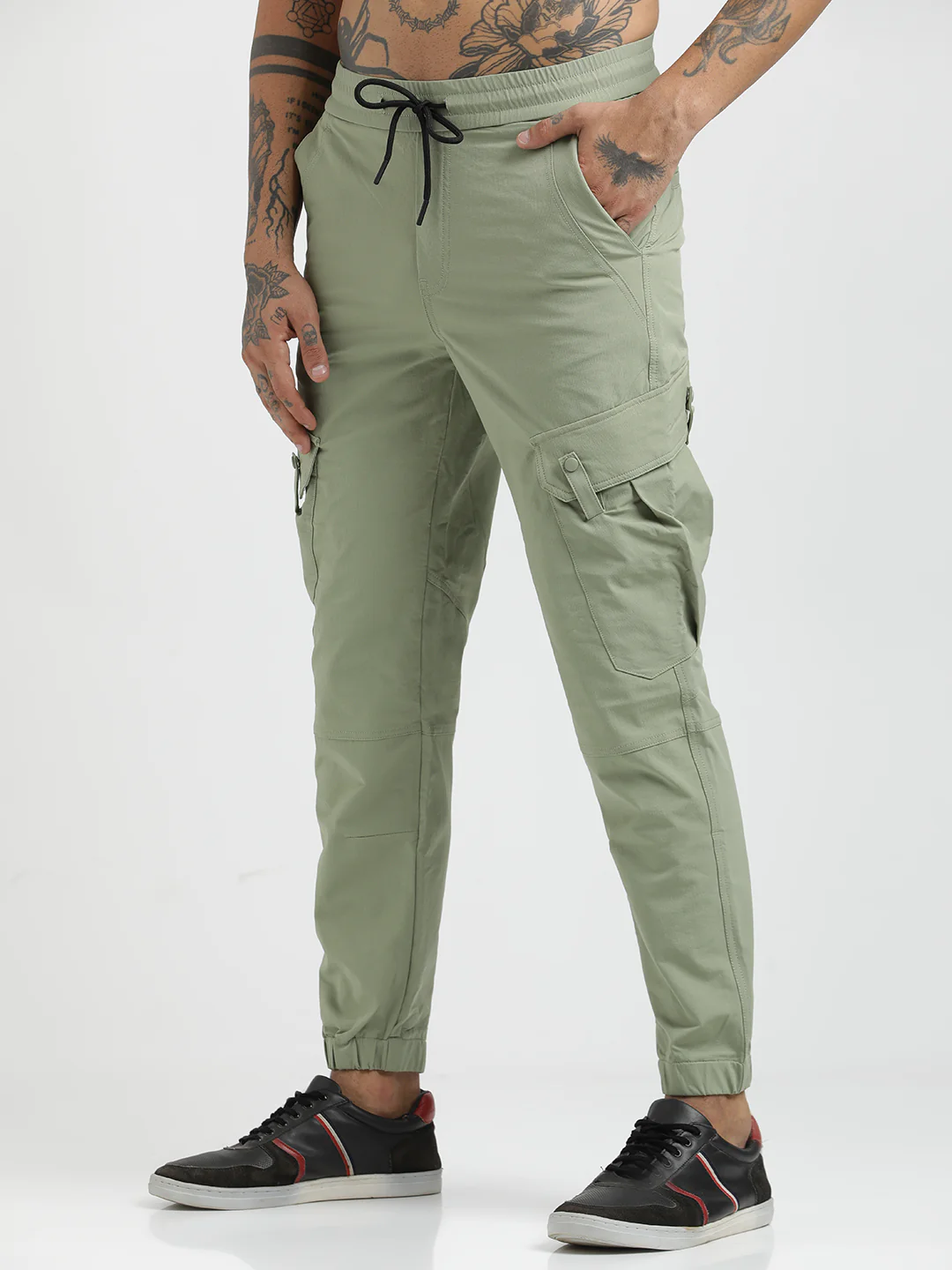 Men Utility Trousers with Elastic Edges - Image 2