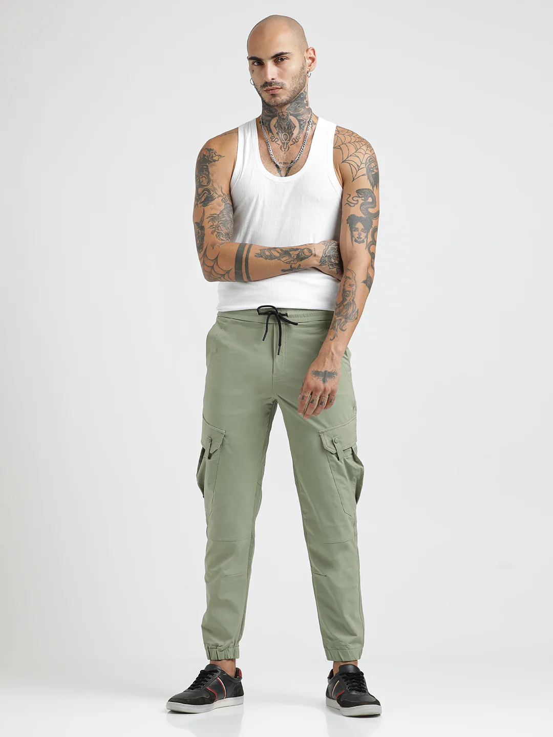Men Utility Trousers with Elastic Edges - Image 5