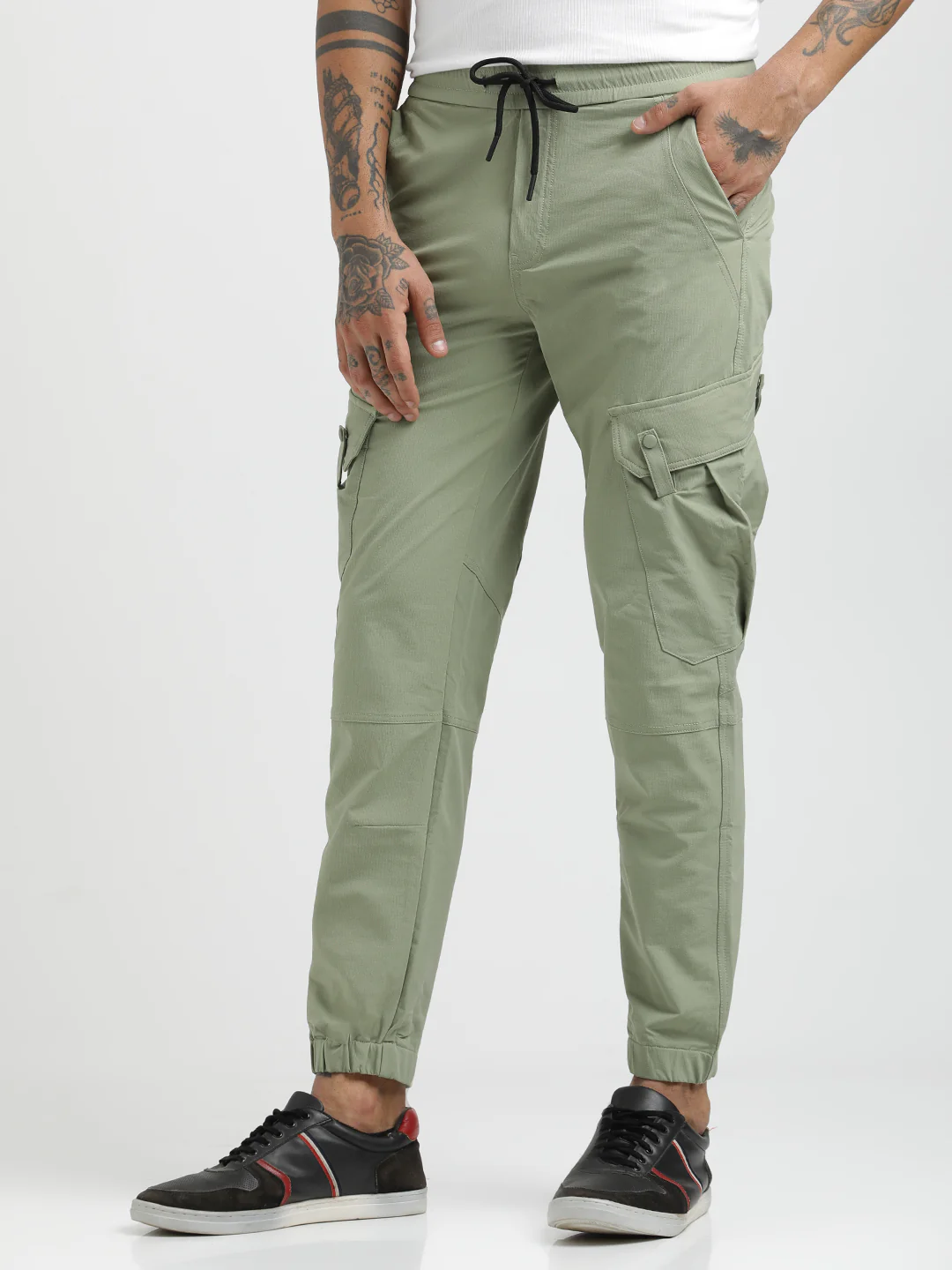 Men Utility Trousers with Elastic Edges - Image 6