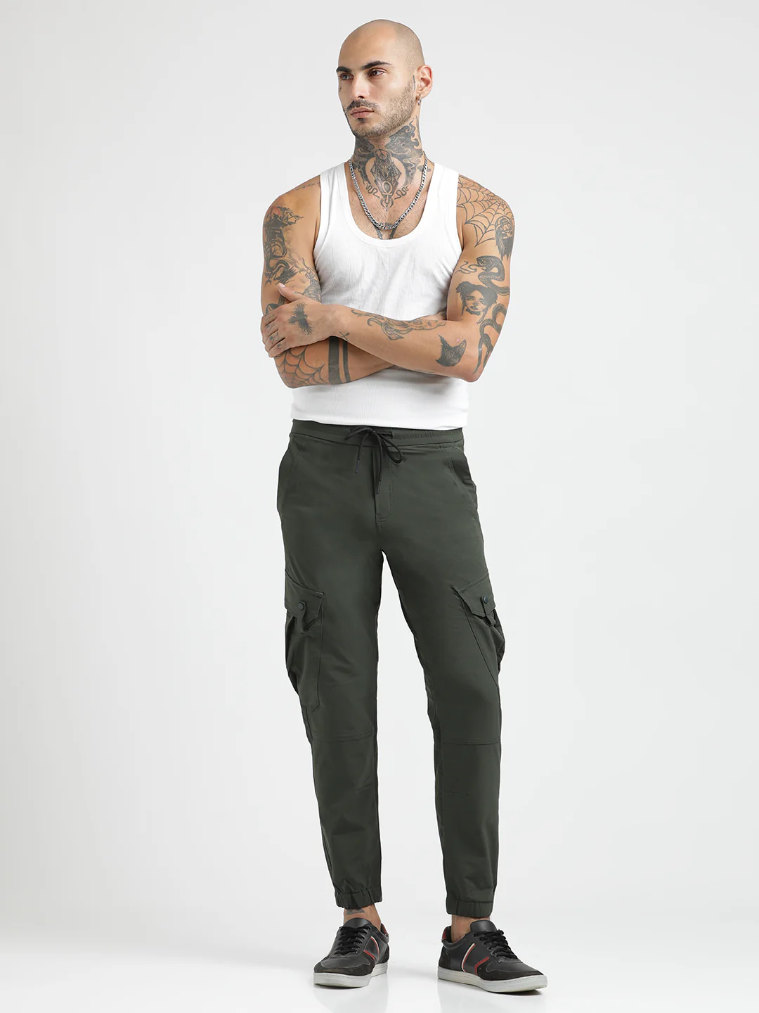 Men Utility Trousers with Elastic Edges - Image 2