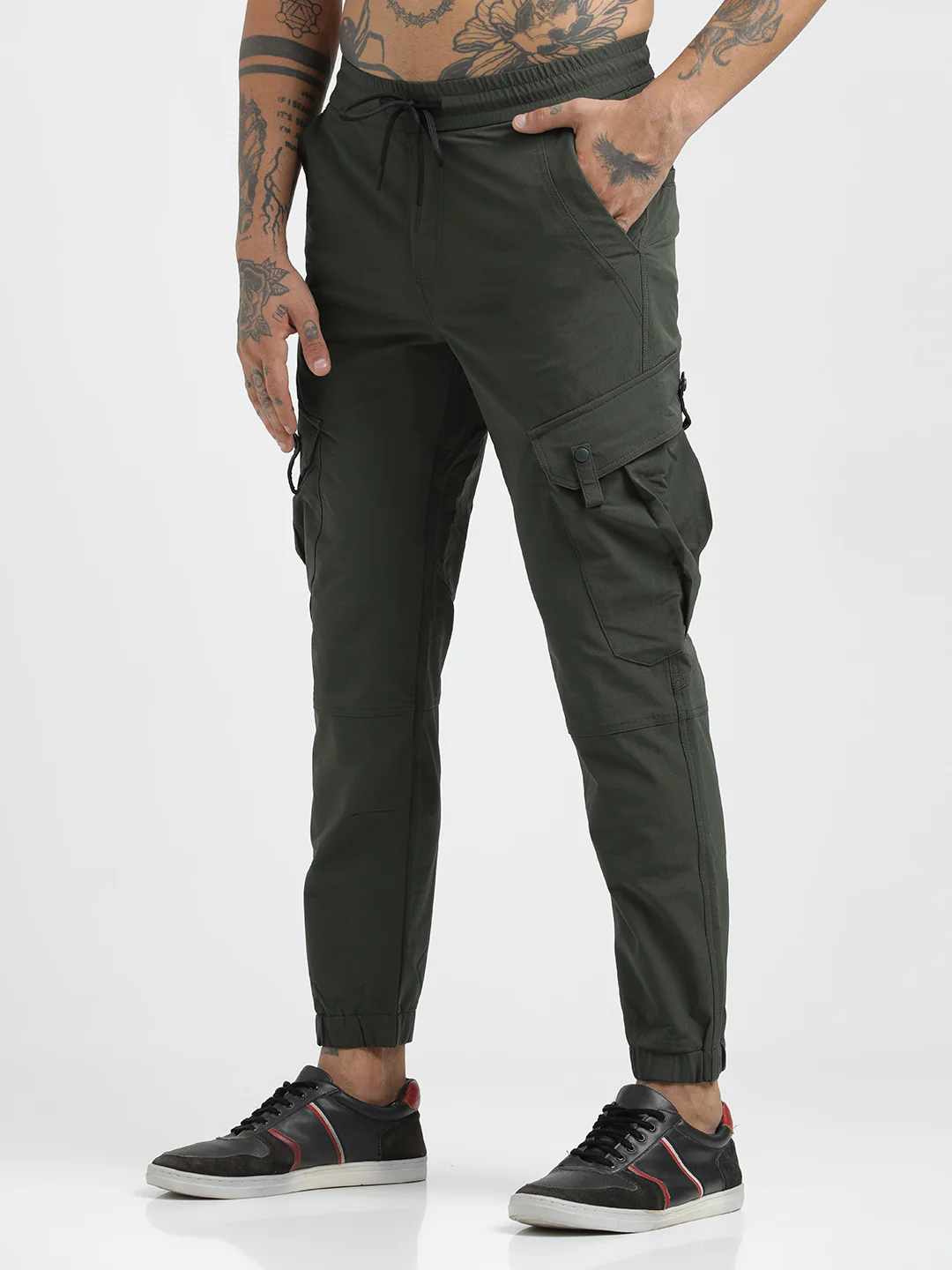 Men Utility Trousers with Elastic Edges - Image 4