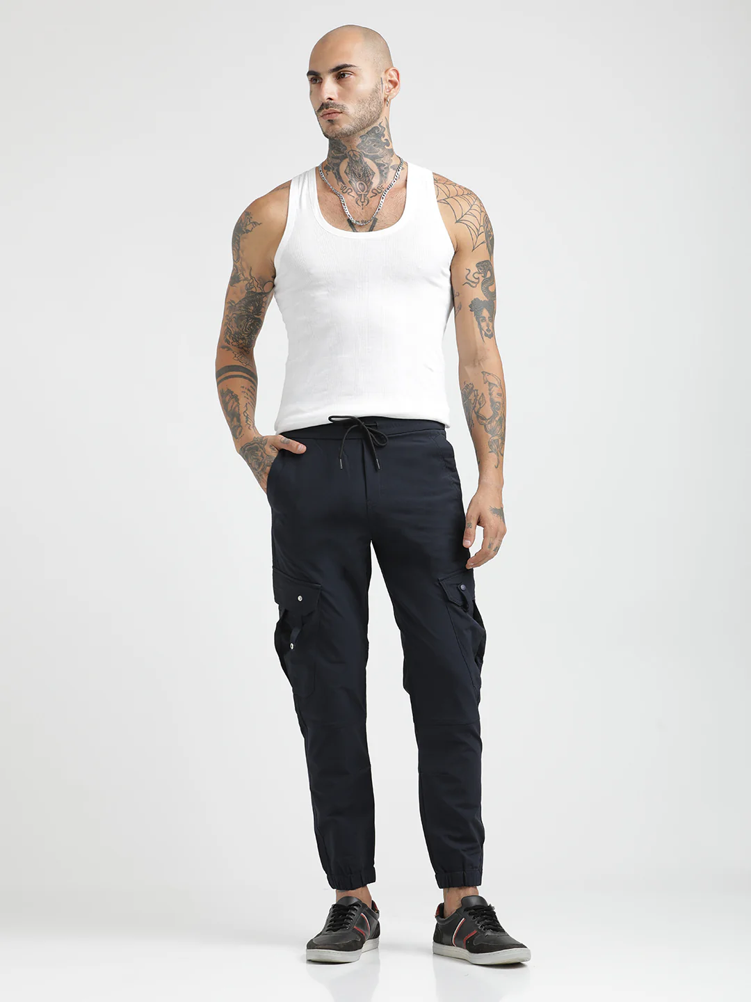 Men Utility Trousers with Elastic Edges - Image 2