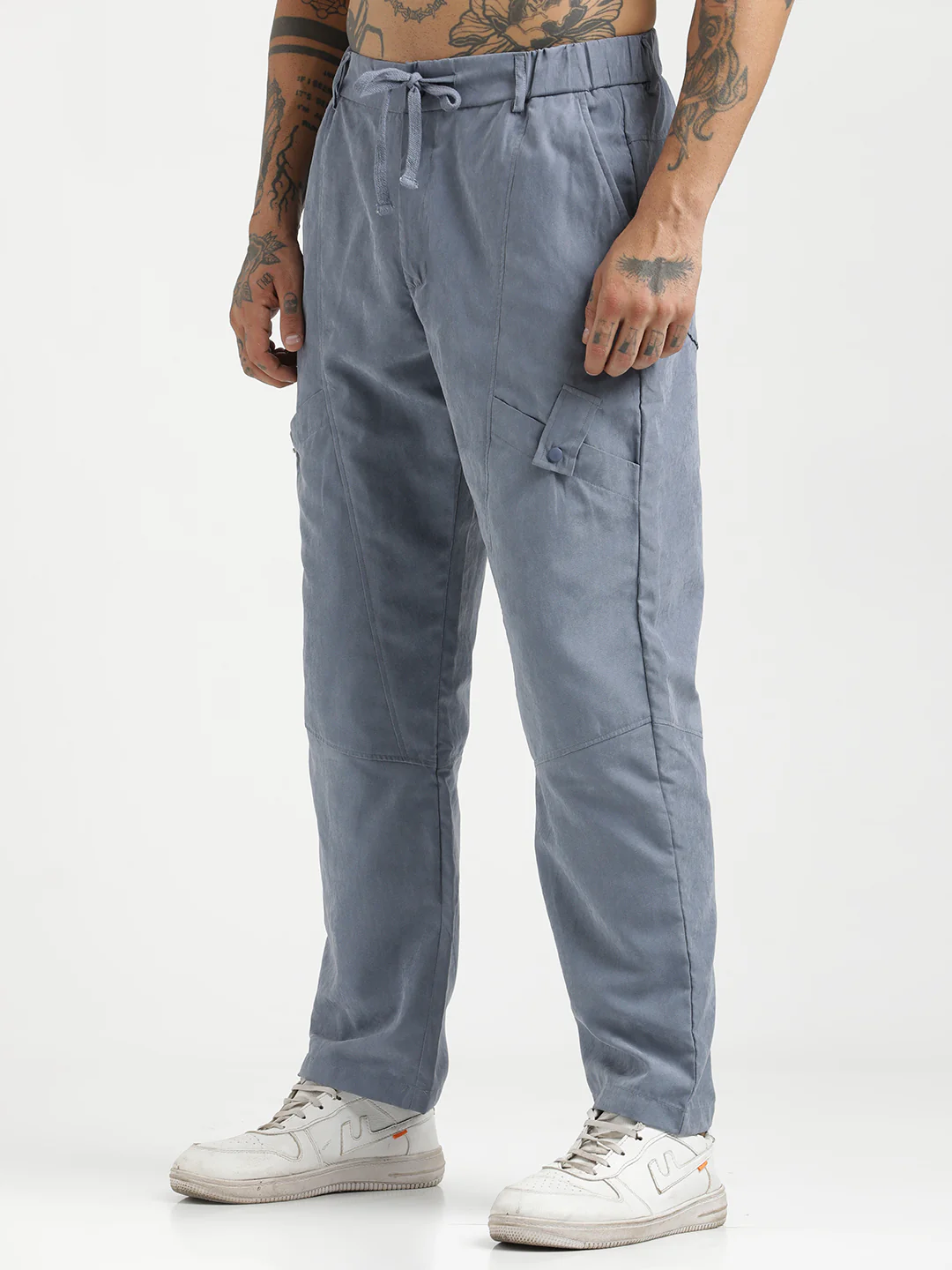 Men  Velvet Cargo Trousers - Image 5