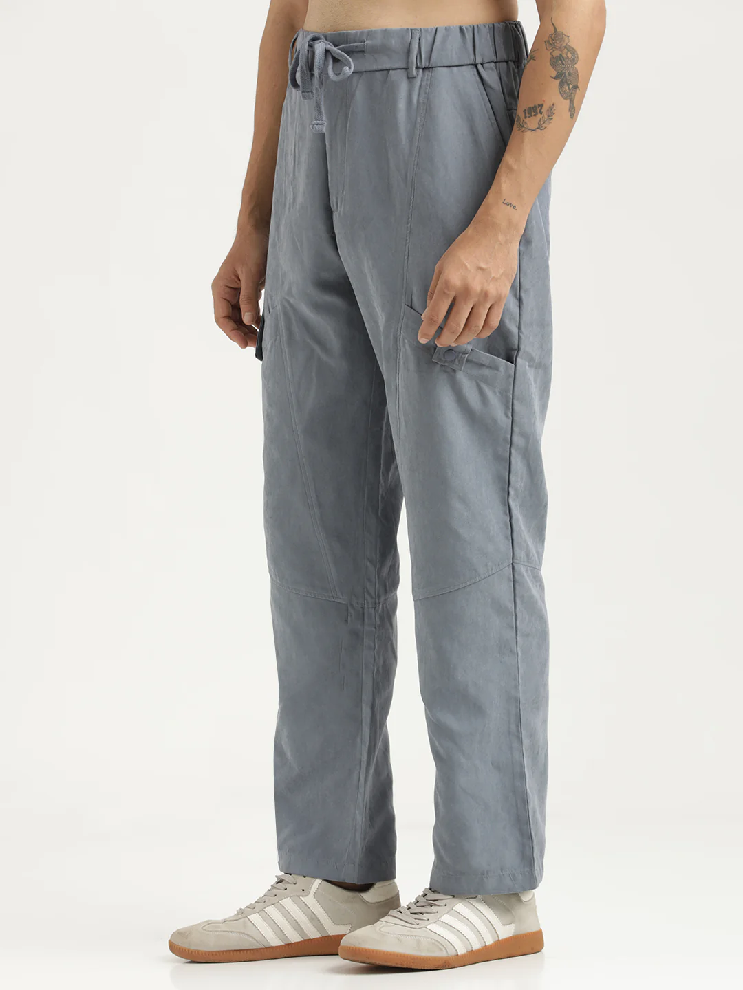 Men  Velvet Cargo Trousers - Image 2