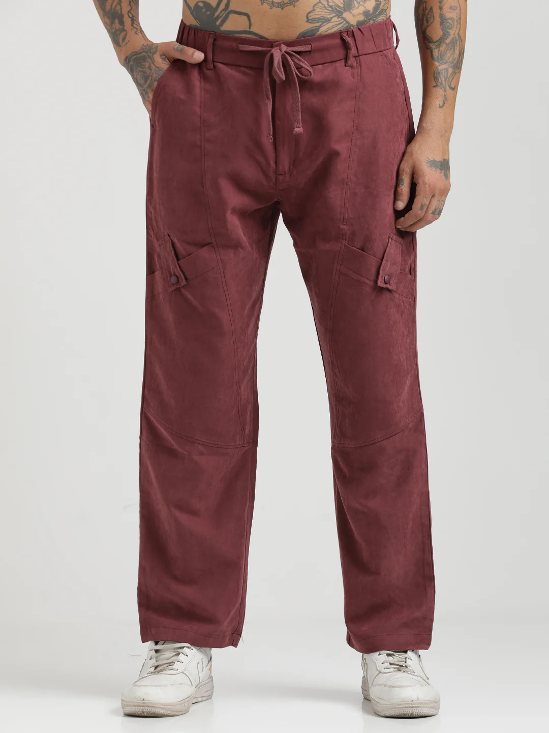 Men Velvet Cargo Trousers - Image 2