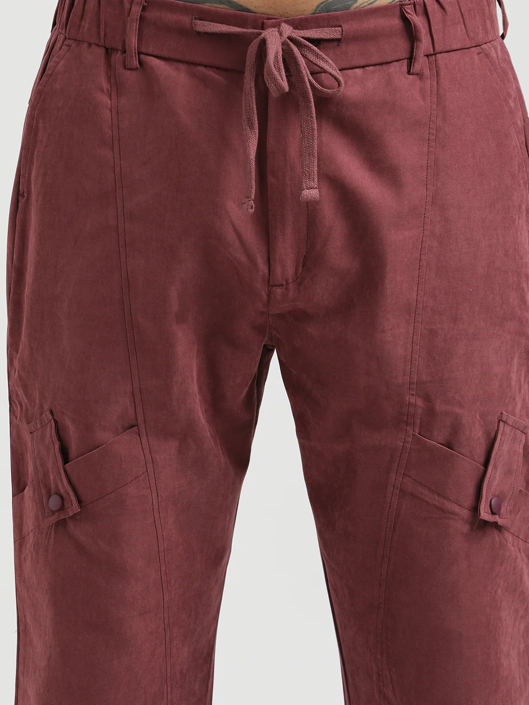 Men Velvet Cargo Trousers - Image 5
