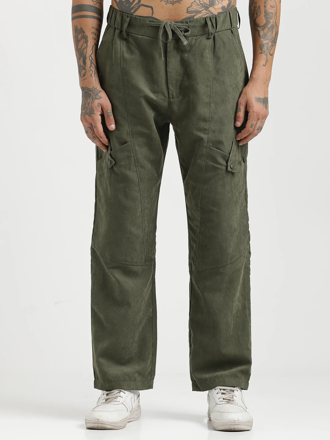 Men  Velvet Cargo Trousers - Image 5