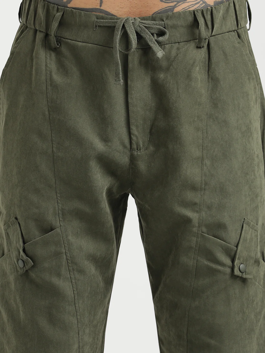 Men  Velvet Cargo Trousers - Image 6