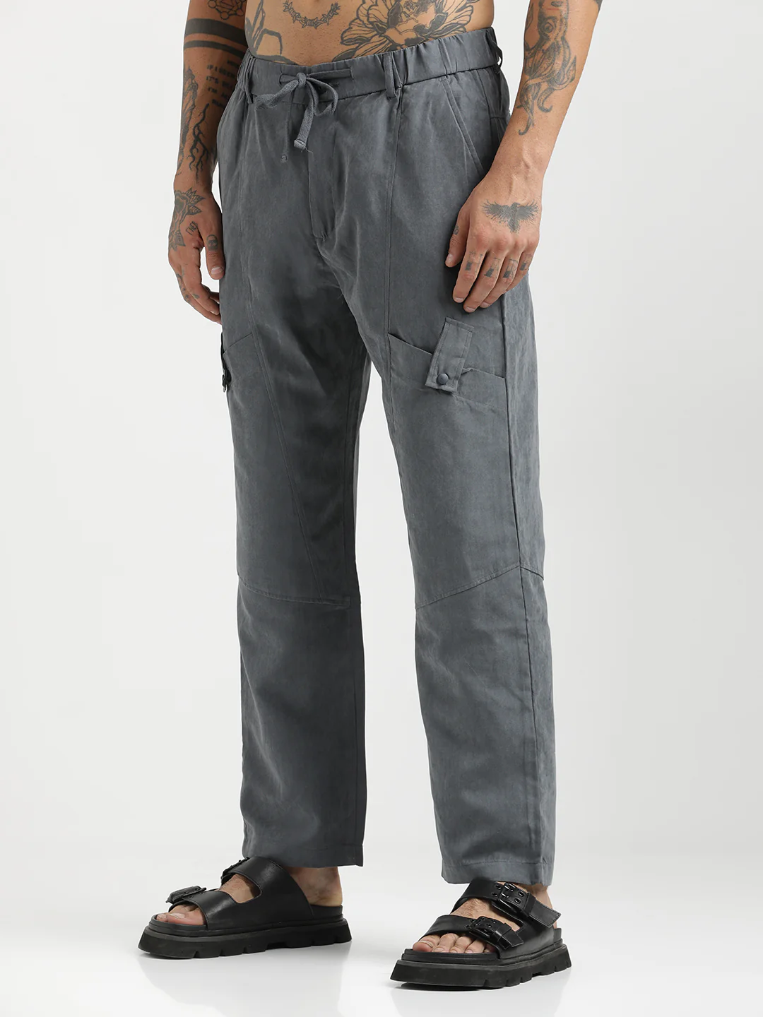 Men Velvet Cargo Trousers - Image 2