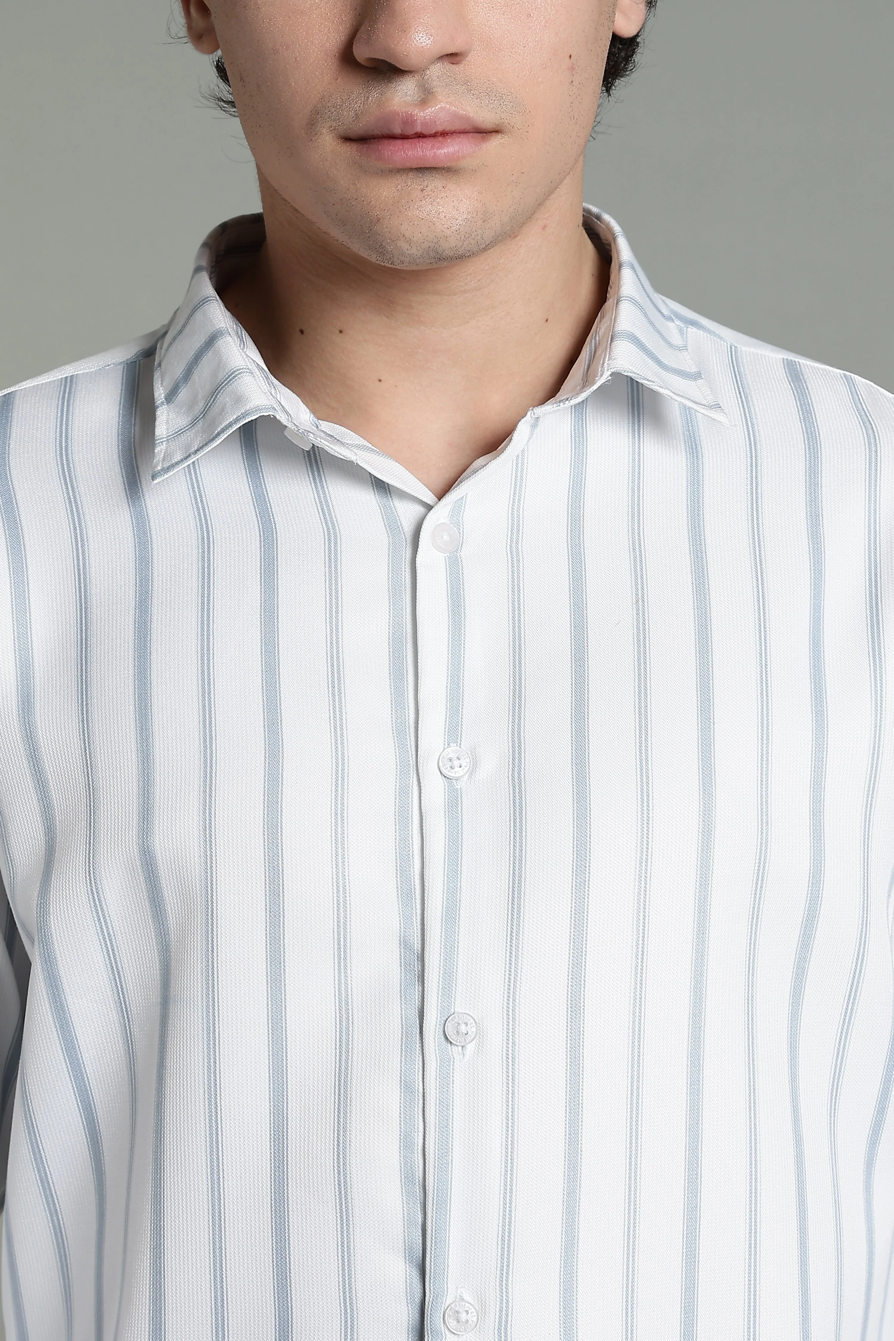 Men Verta White Striped Shirt - Image 4