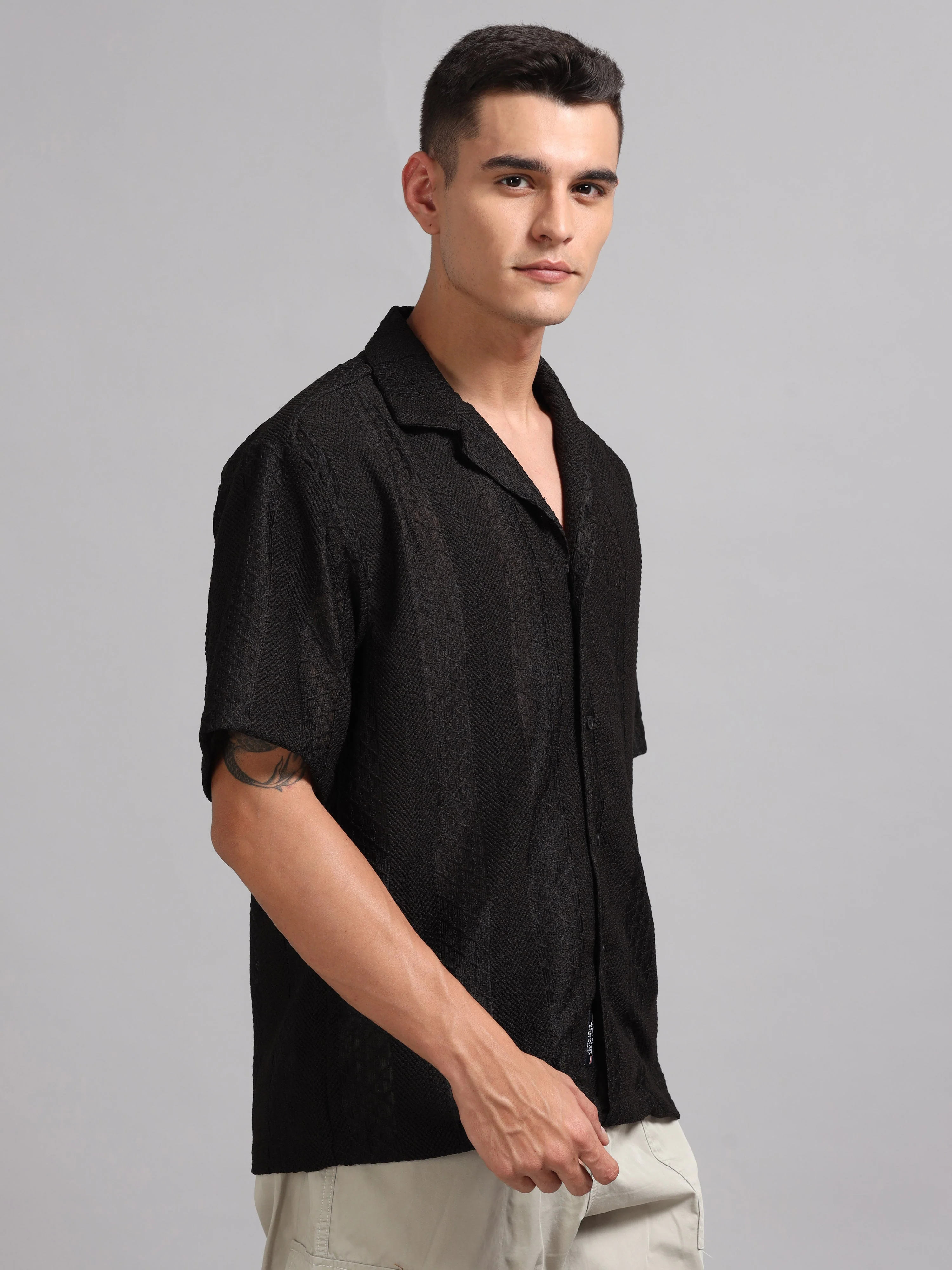 Men Vertique Black Shirt - Image 3
