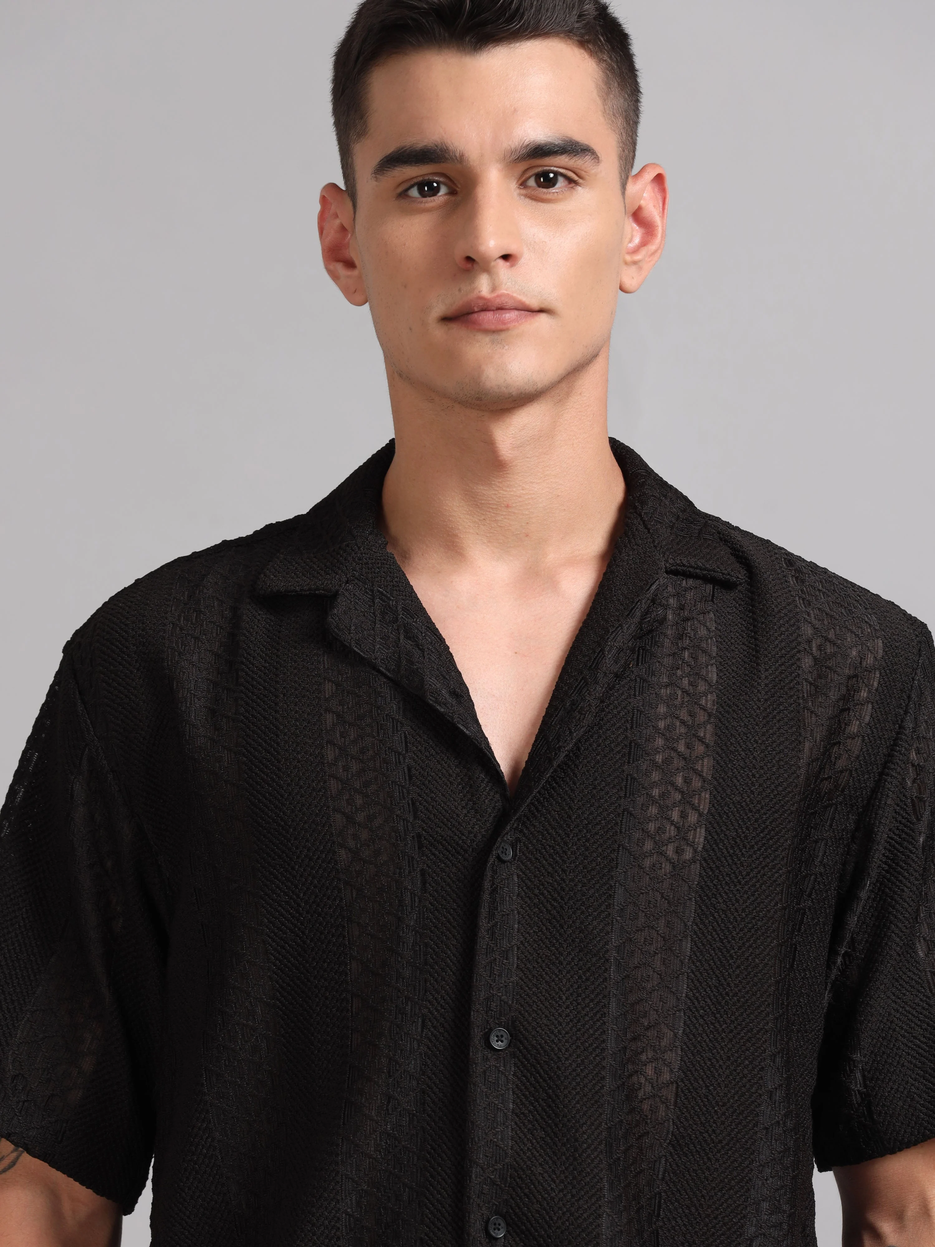 Men Vertique Black Shirt - Image 4