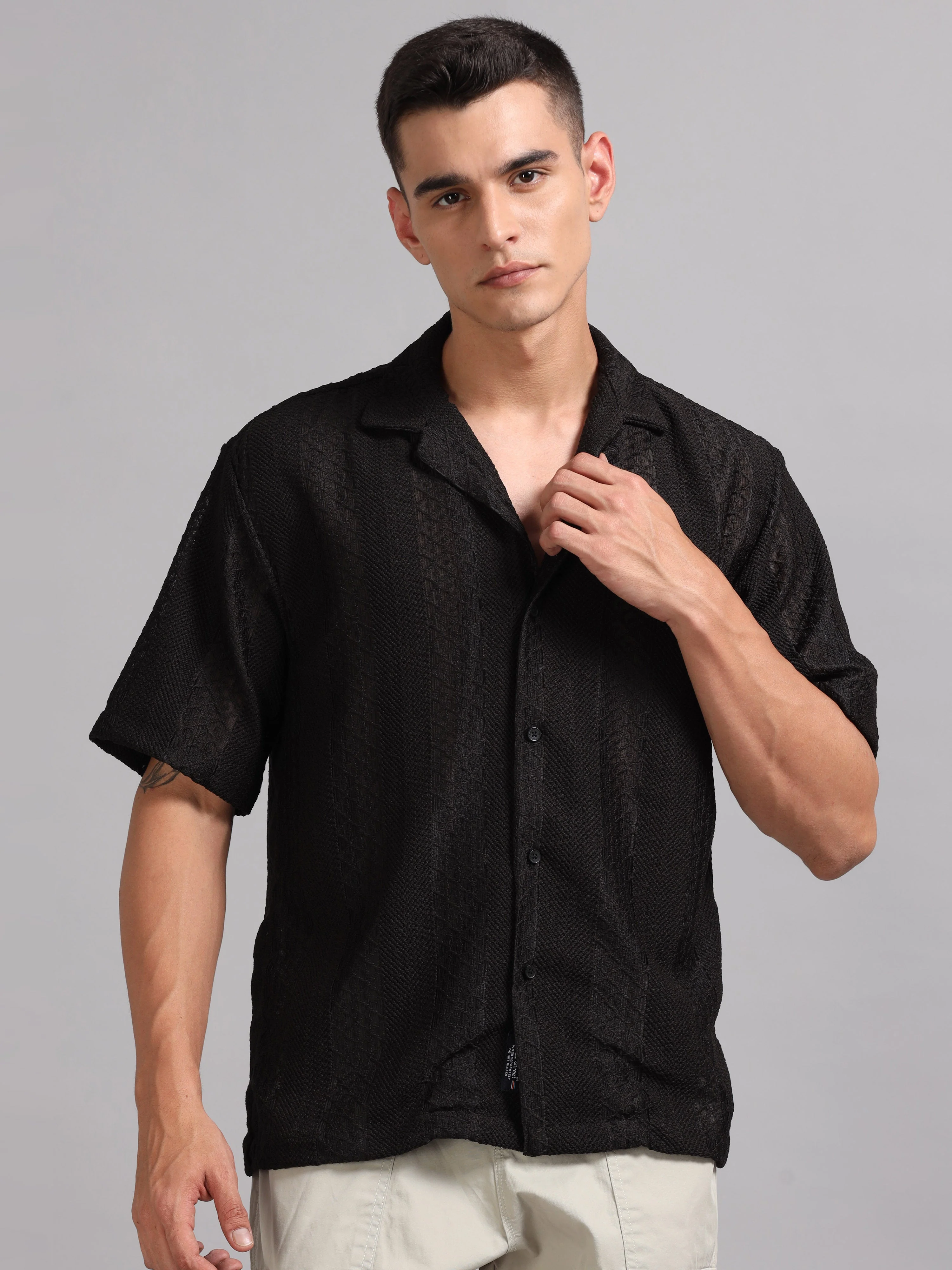 Men Vertique Black Shirt - Image 5