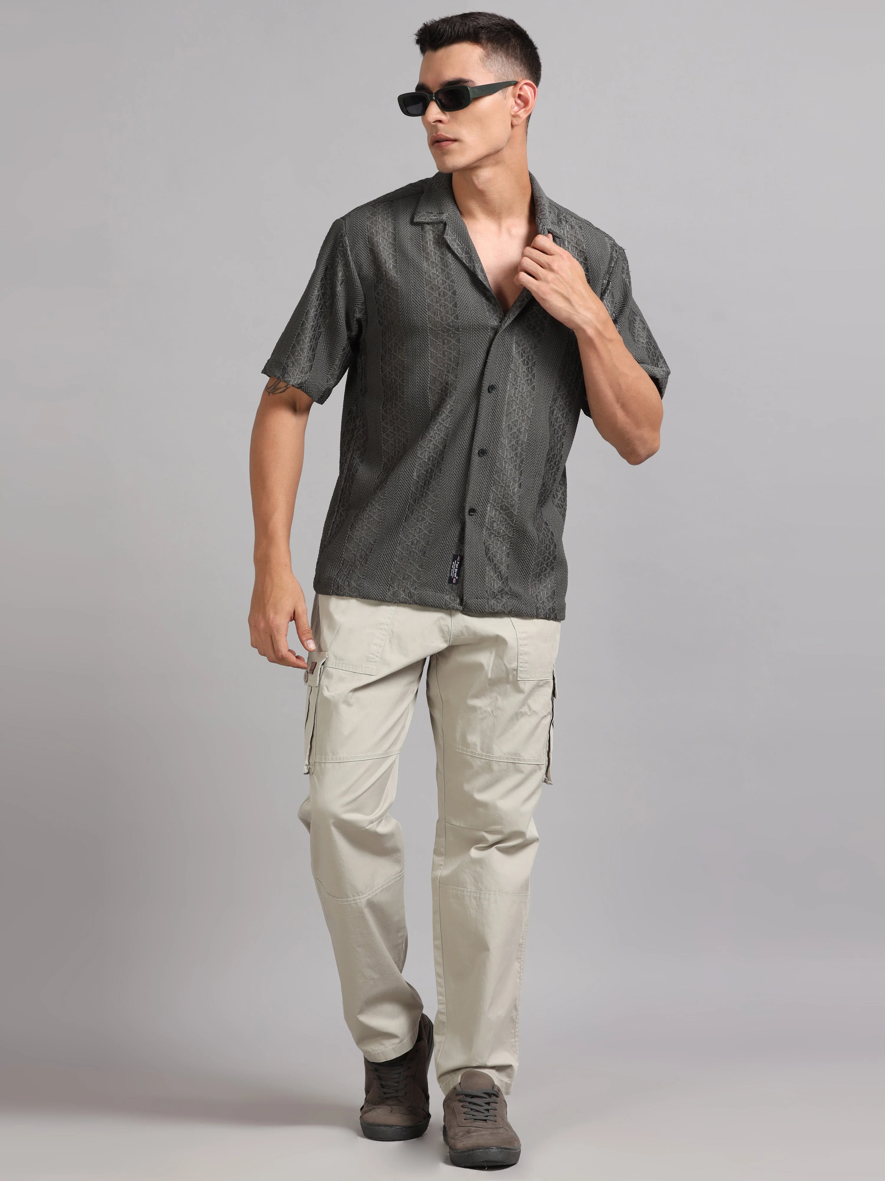 Men Vertique Olive Shirt - Image 6