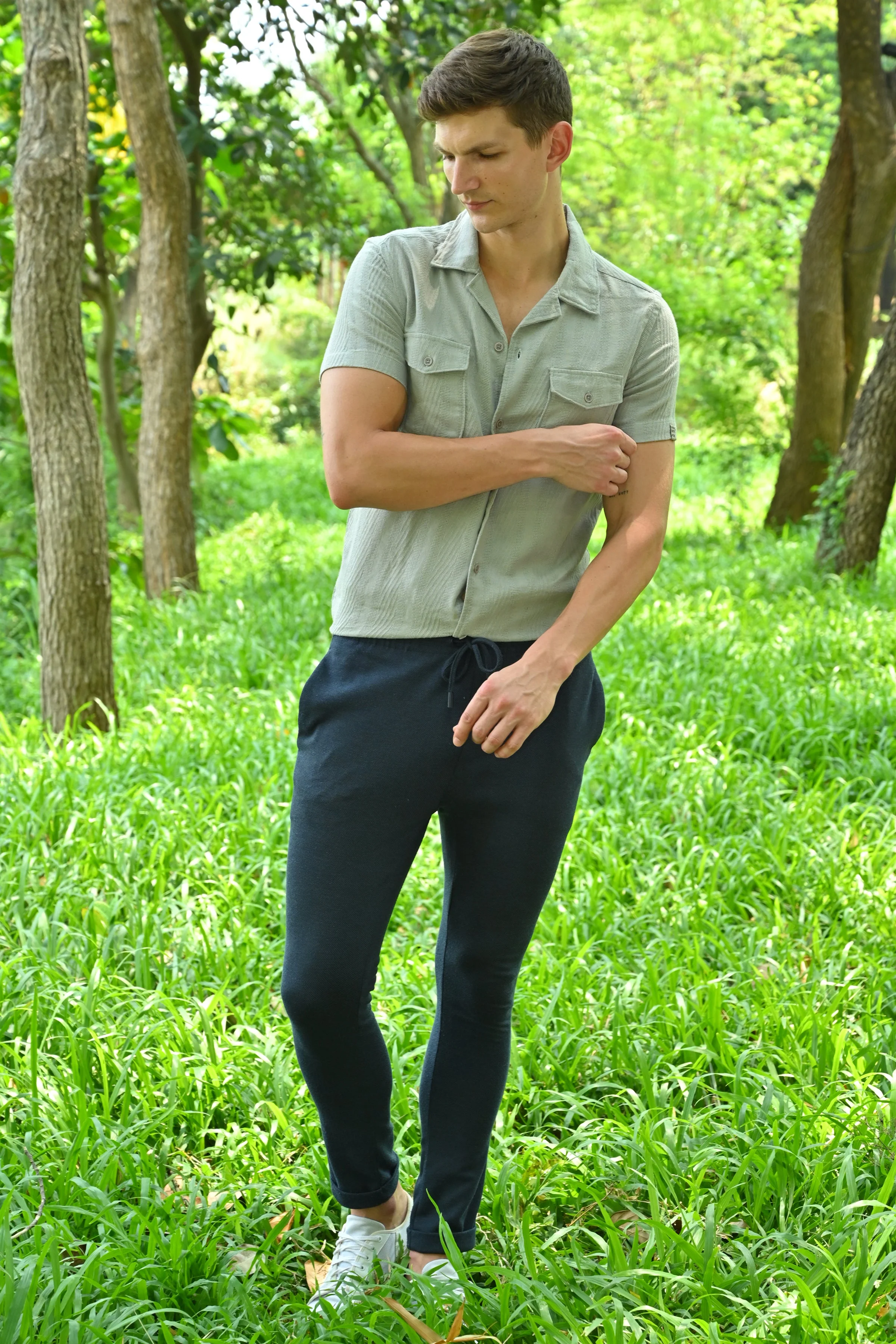 Men Walker Structured Pocketed Plain Shirt Grey - Image 7