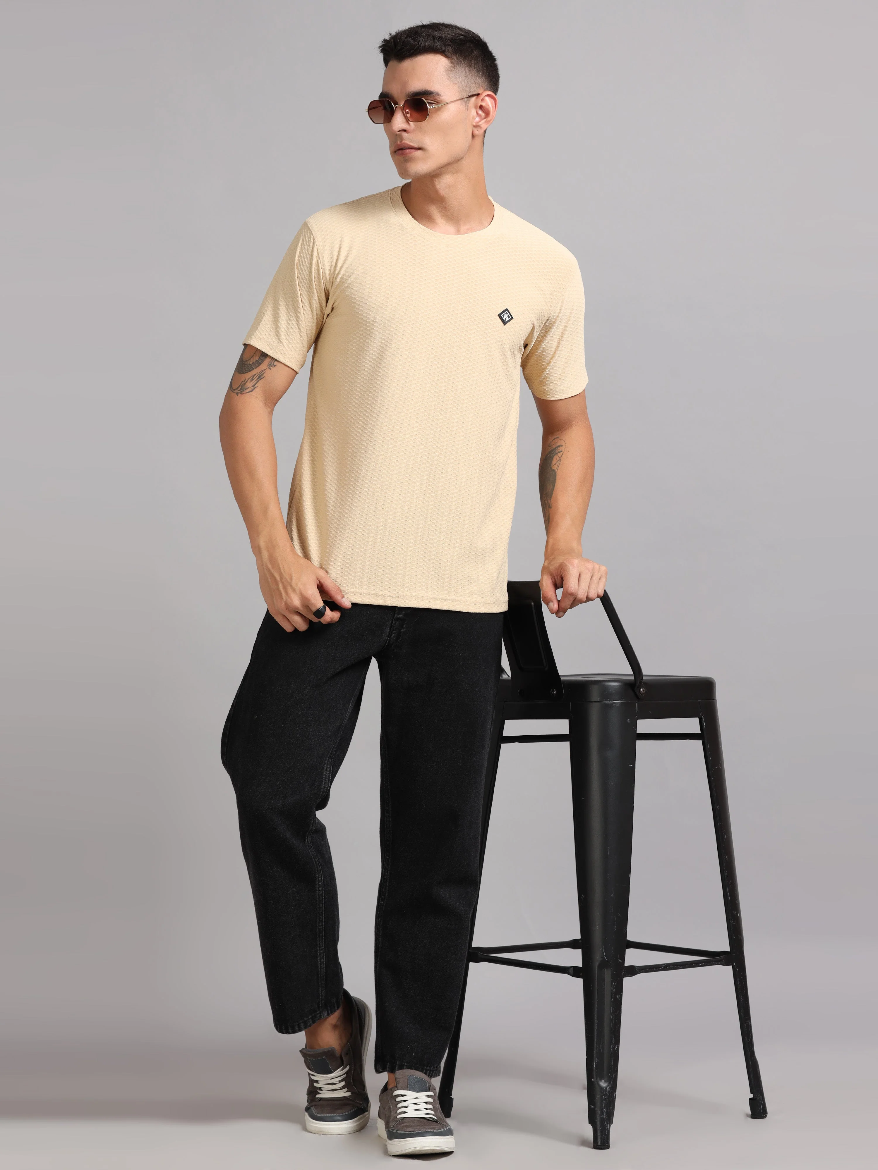 Men Whirl Tex Cream T-Shirt - Image 5